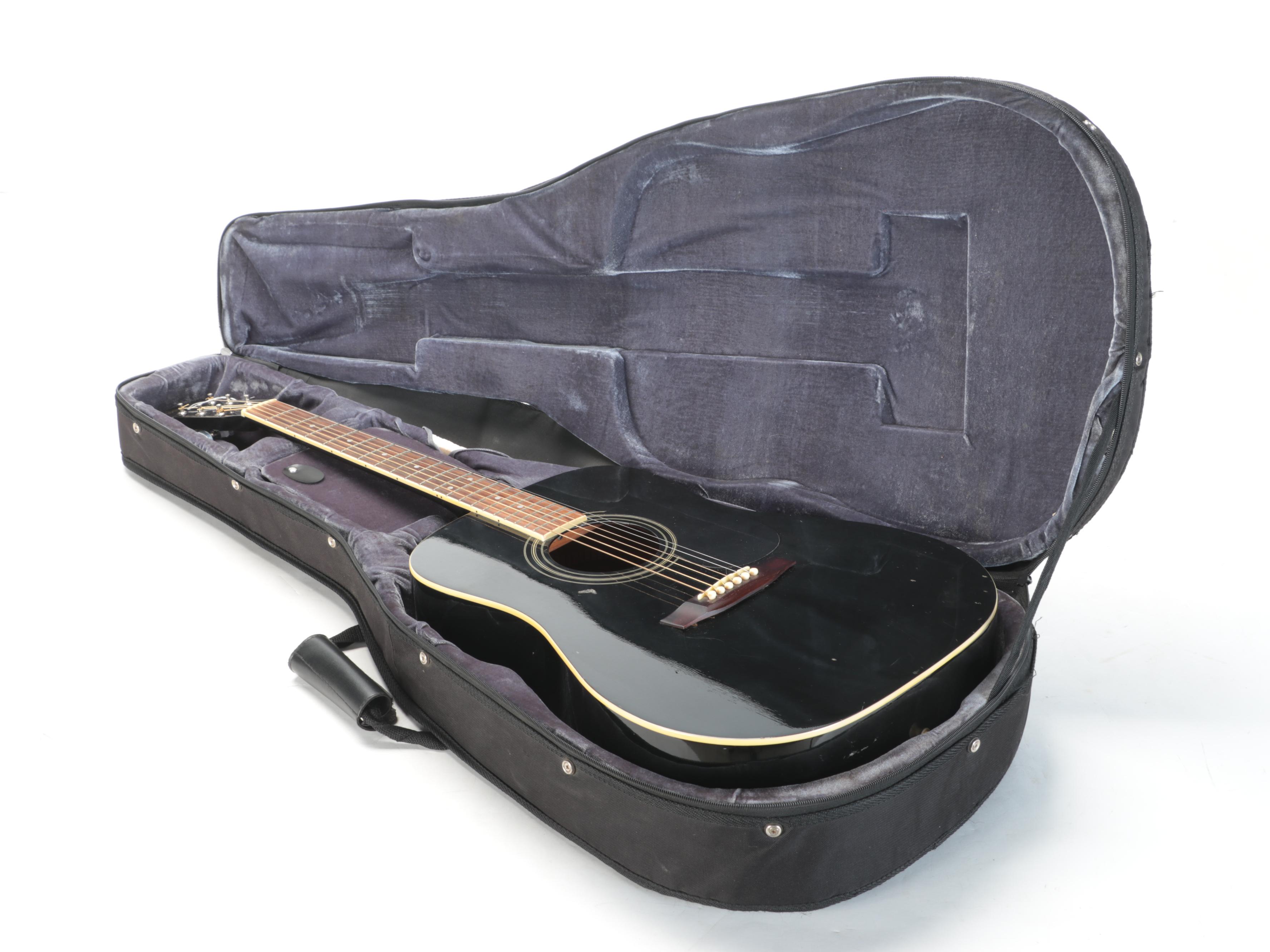 Sigma Guitars by CF Martin & Co. Black Laminate Acoustic Guitar and Case