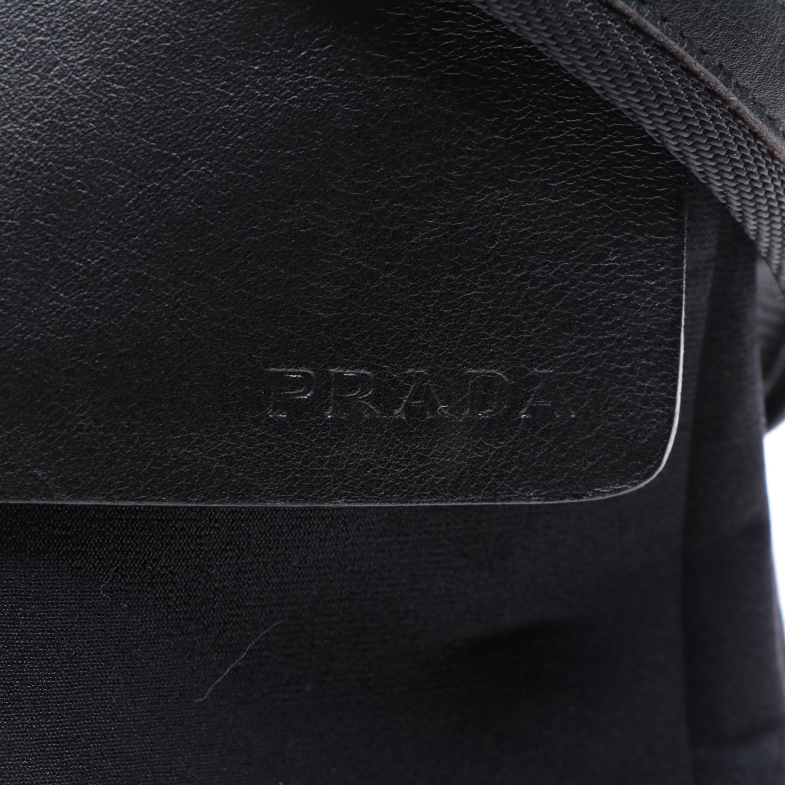 Prada Messenger Shoulder Bag in Black Leather and Nylon