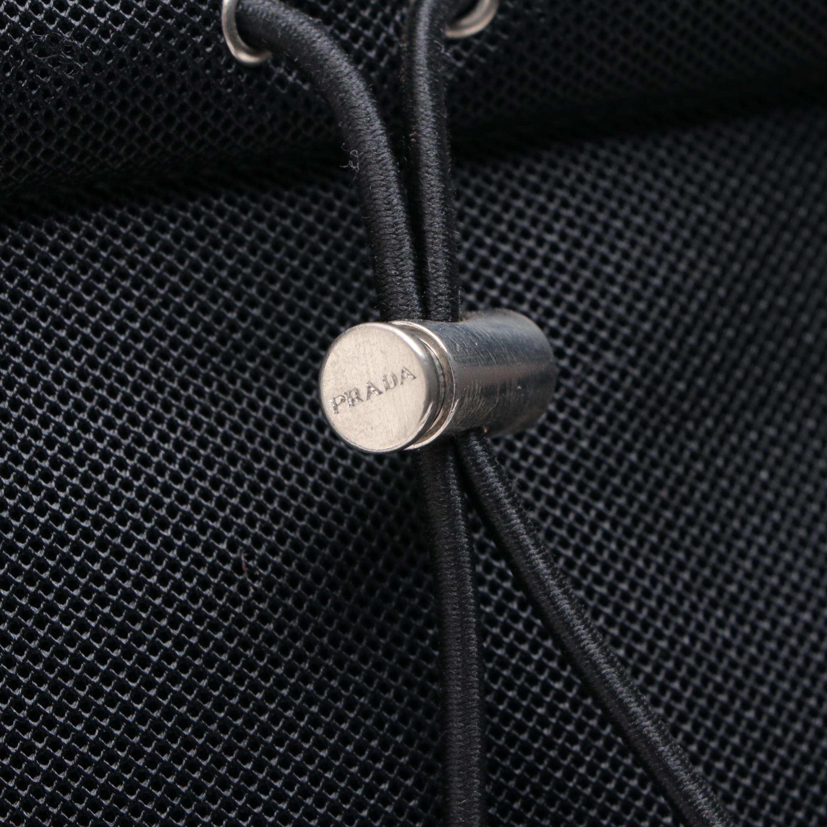 Prada Messenger Shoulder Bag in Black Leather and Nylon