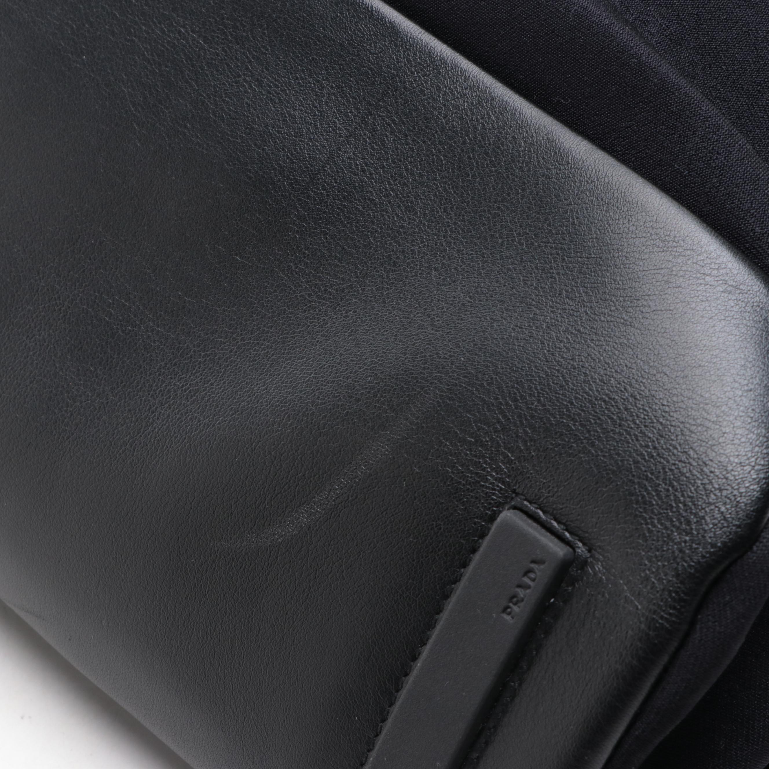 Prada Messenger Shoulder Bag in Black Leather and Nylon