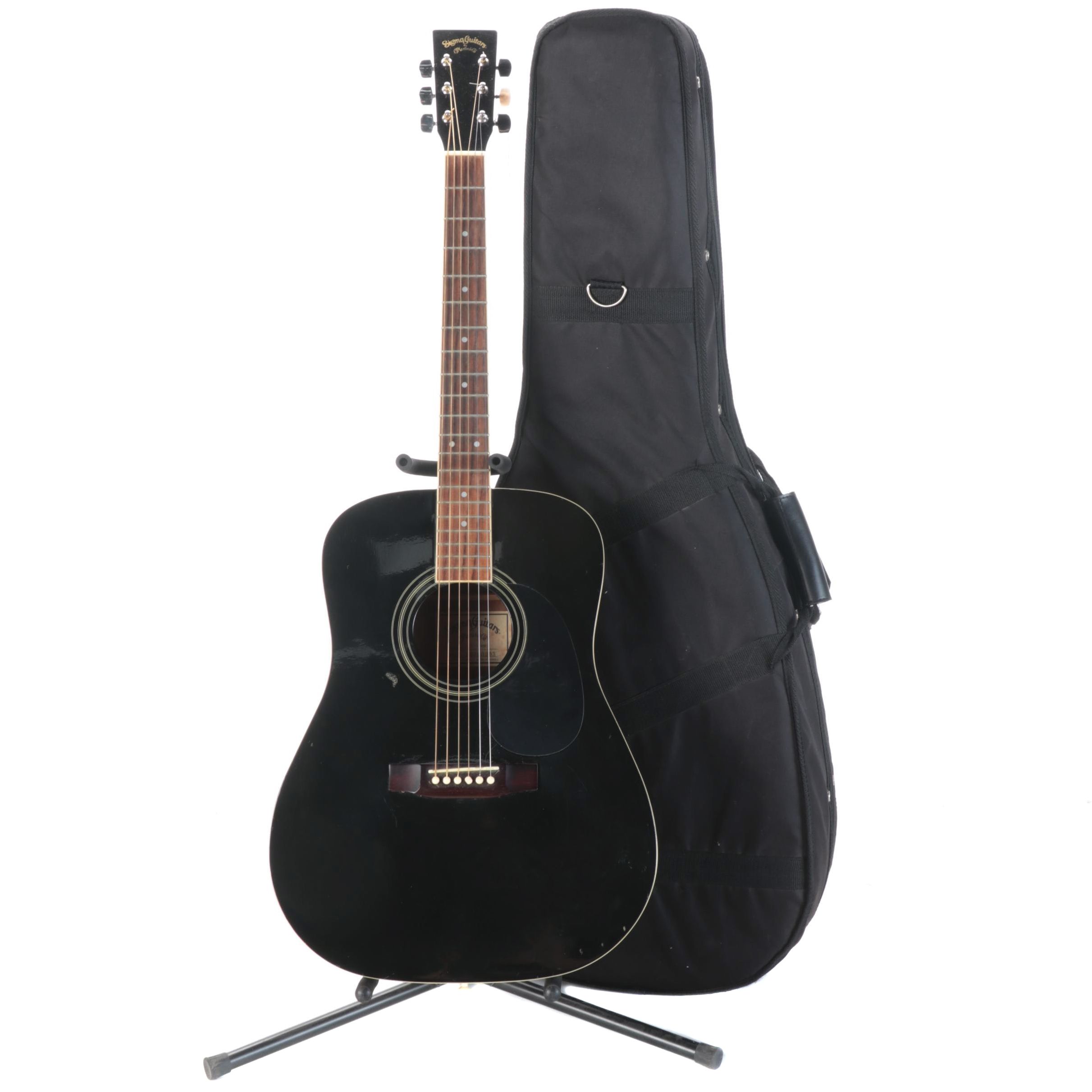 Sigma Guitars by CF Martin & Co. Black Laminate Acoustic Guitar and Case