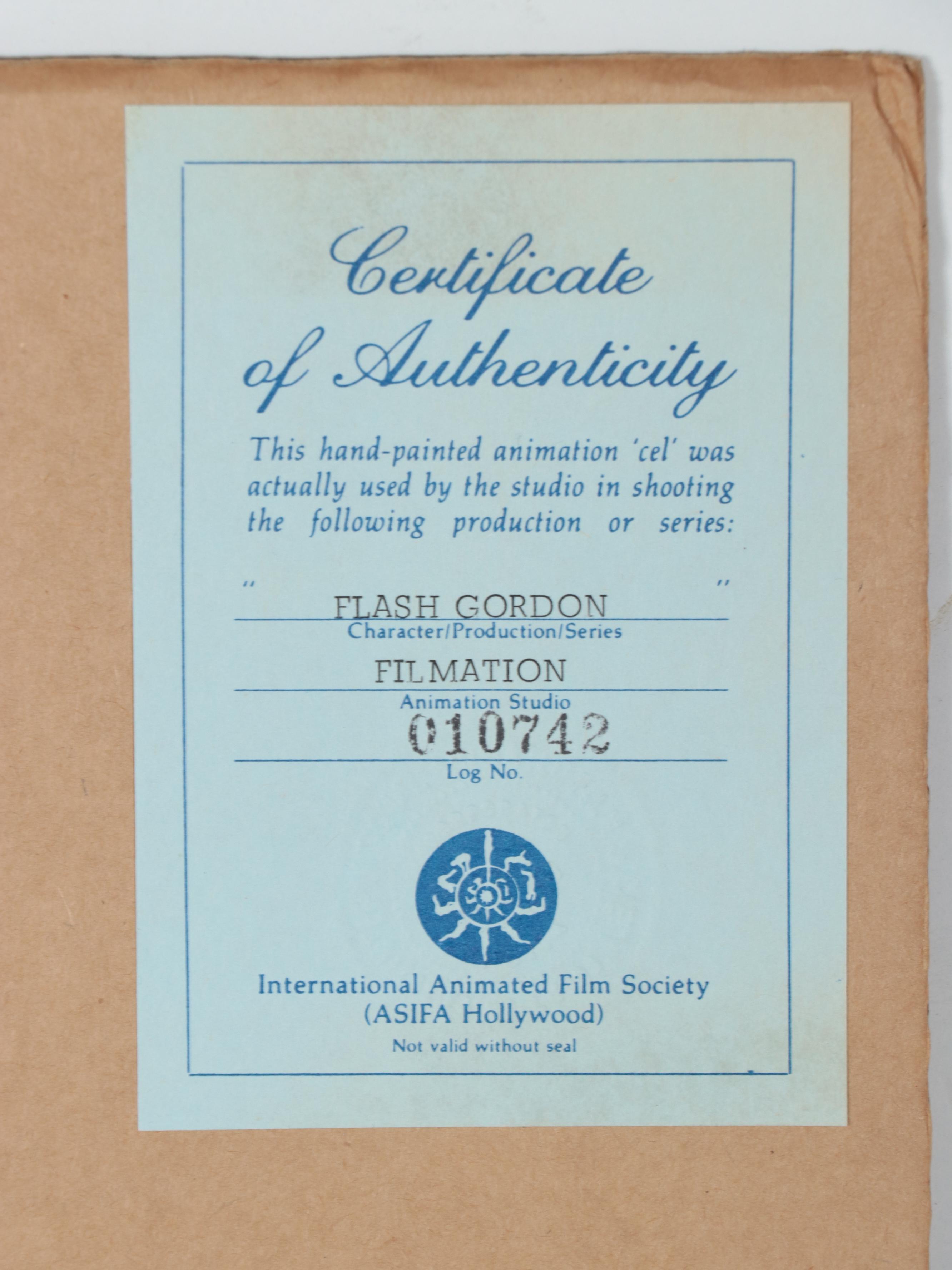 Filmation "Flash Gordon" Hand-Painted Production Cel, Circa 1980