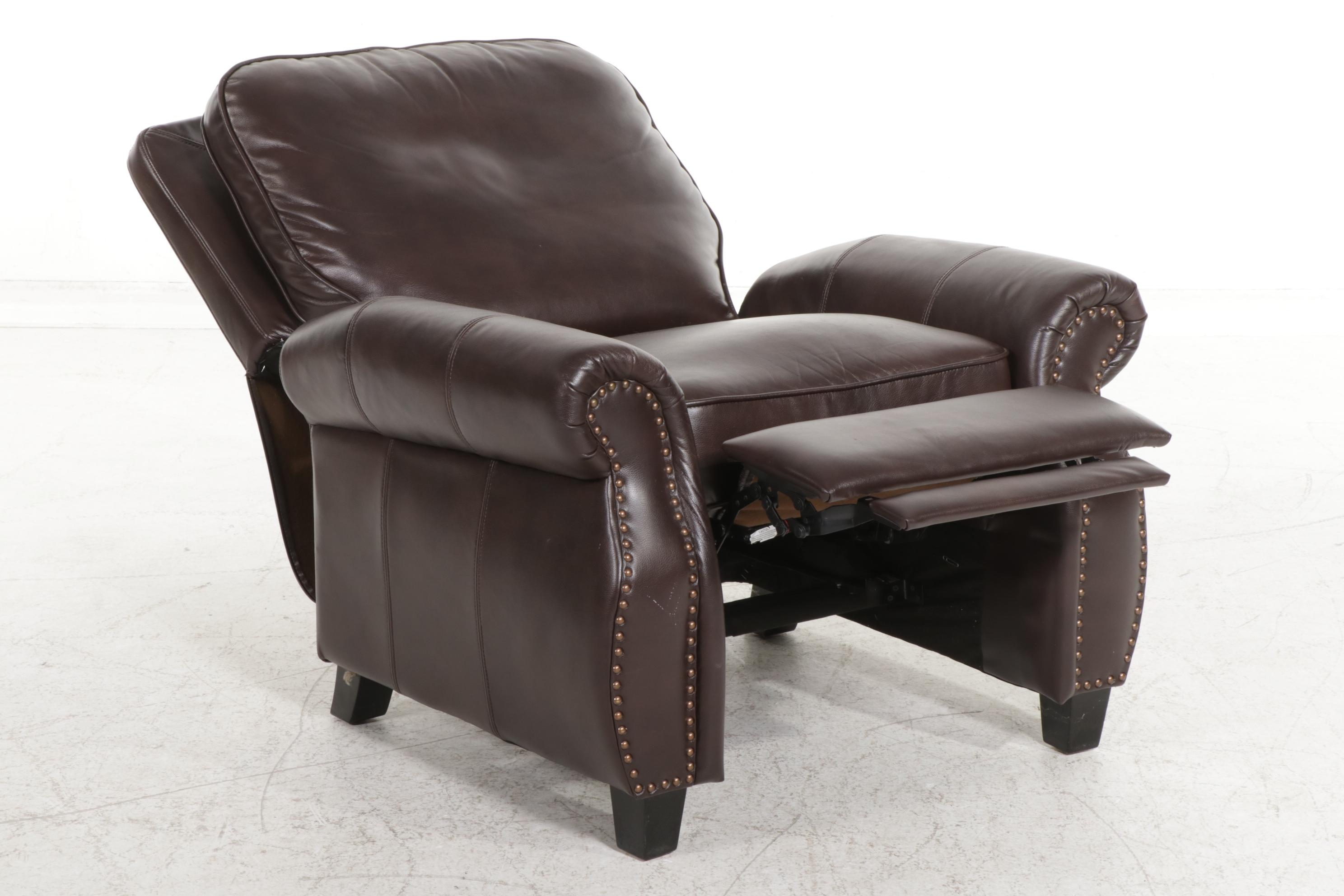 Noble House Faux Leather Push-Back Reclining Armchair