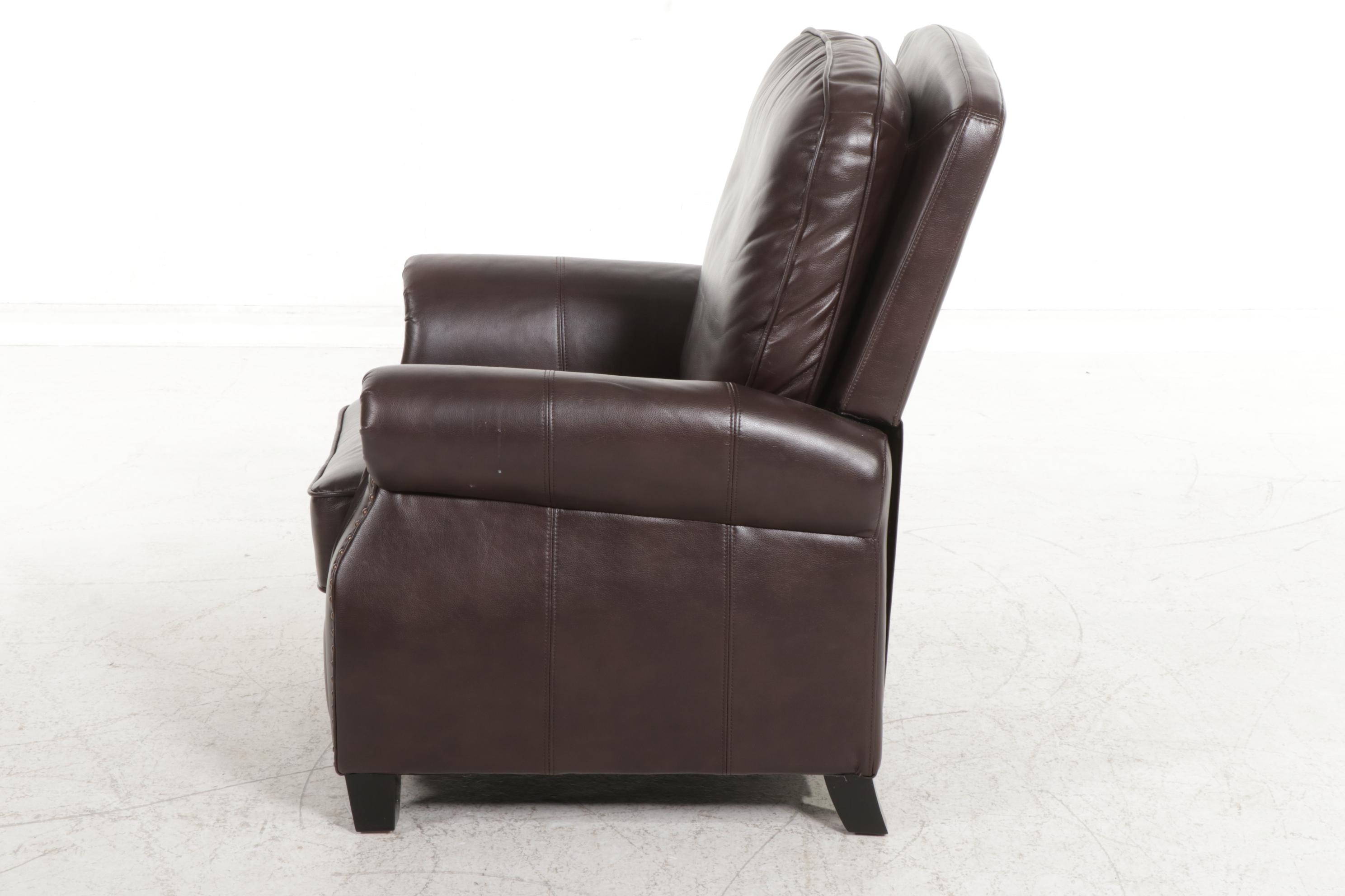 Noble House Faux Leather Push-Back Reclining Armchair
