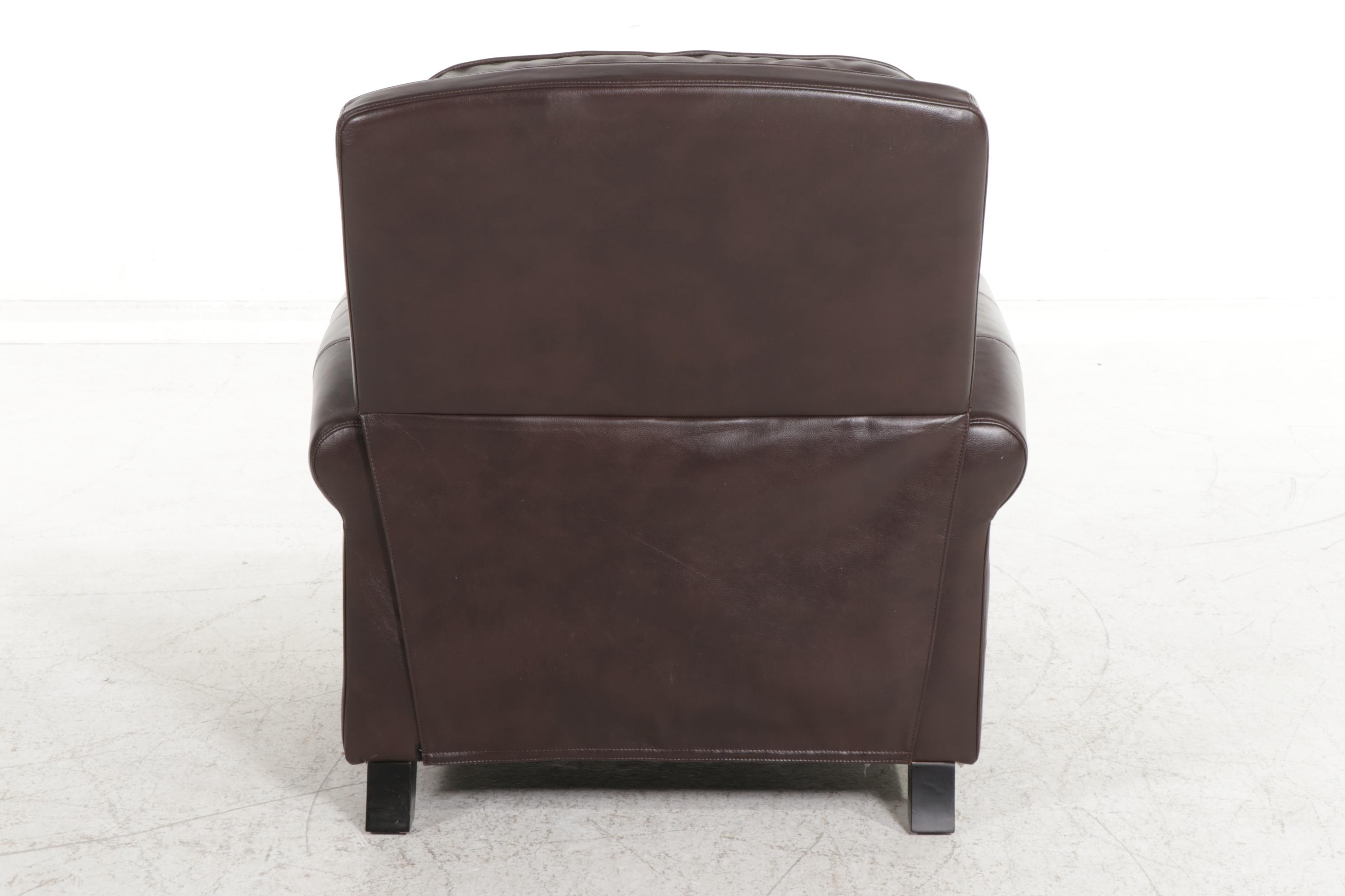 Noble House Faux Leather Push-Back Reclining Armchair