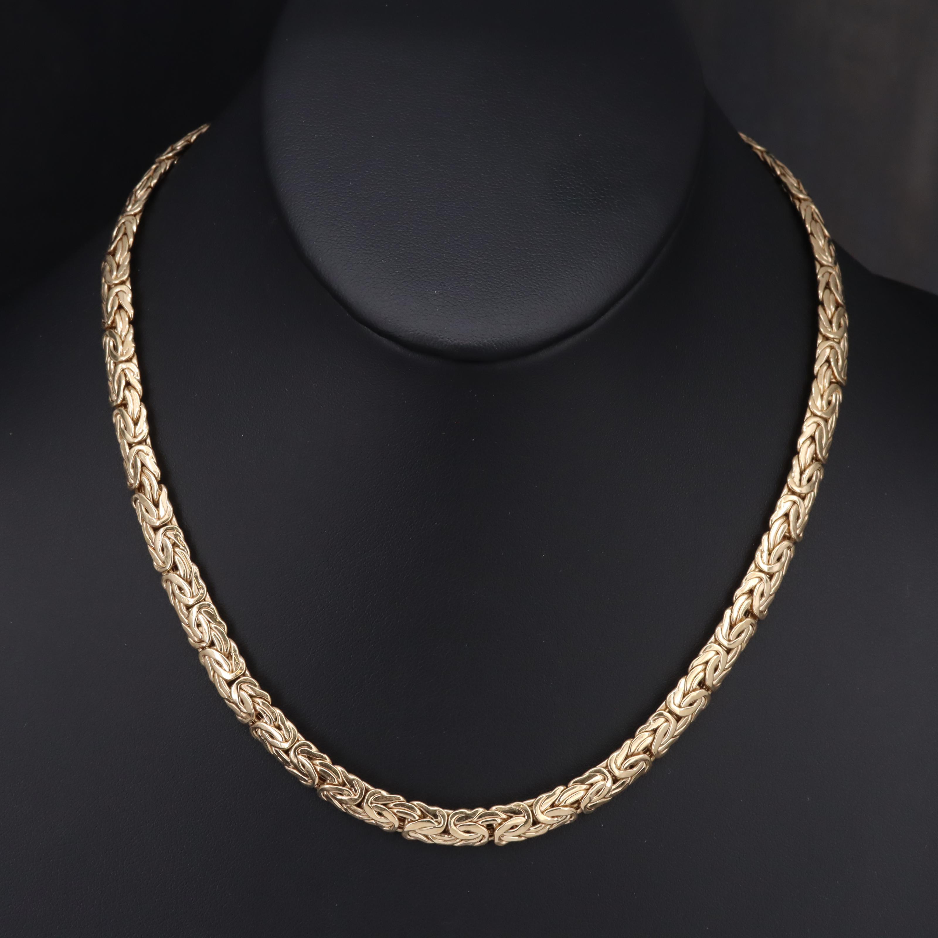 14K Flat Byzantine Chain Necklace