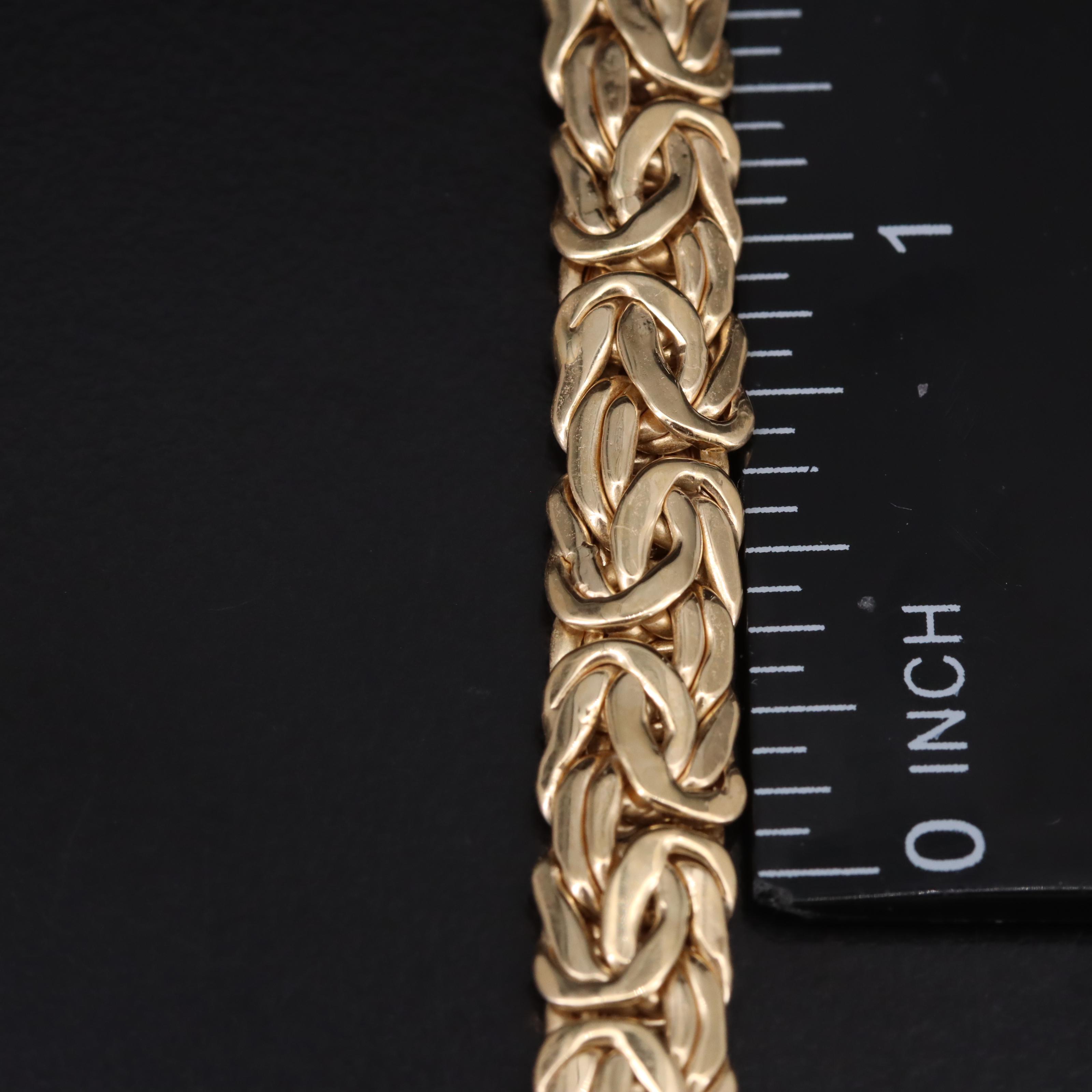 14K Flat Byzantine Chain Necklace