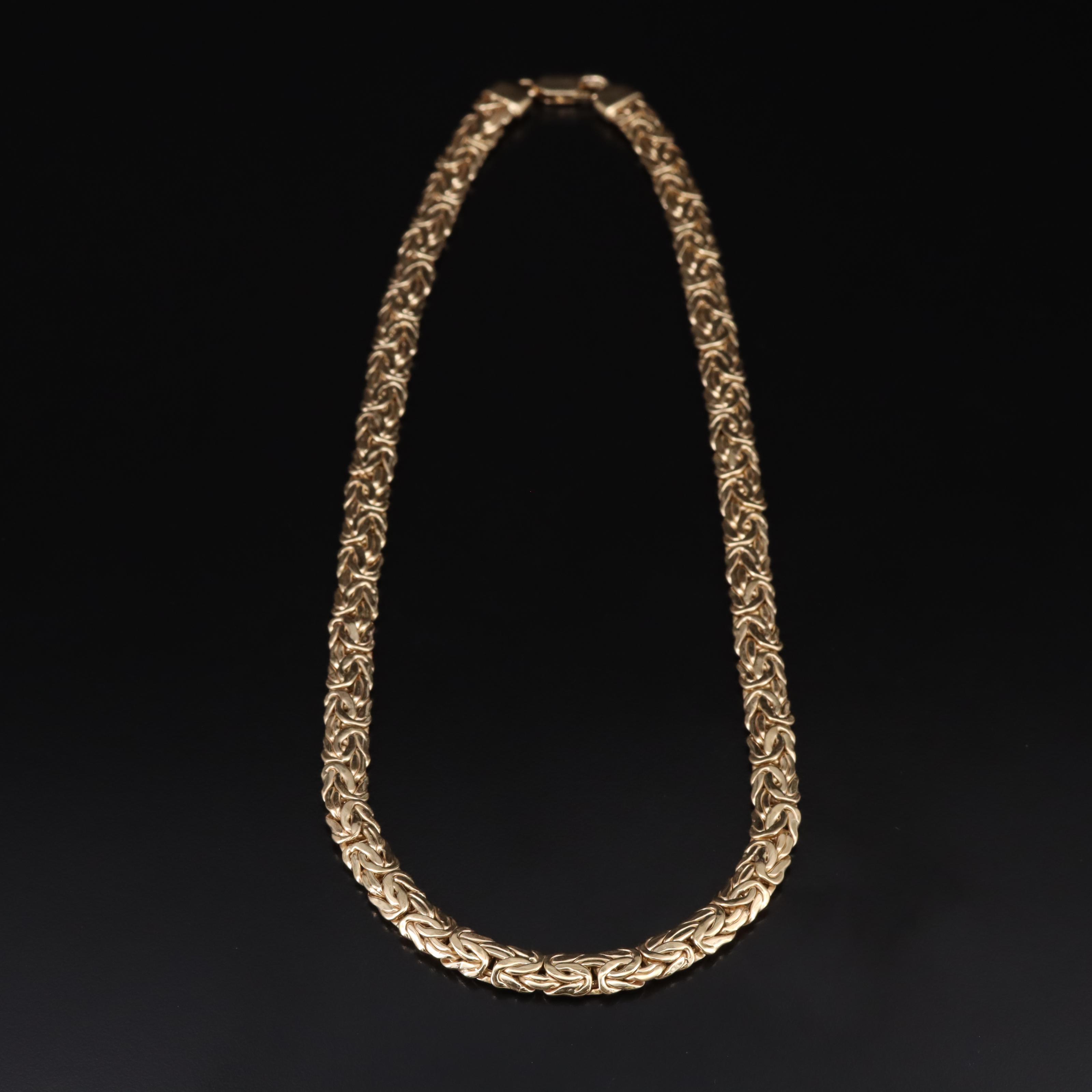 14K Flat Byzantine Chain Necklace