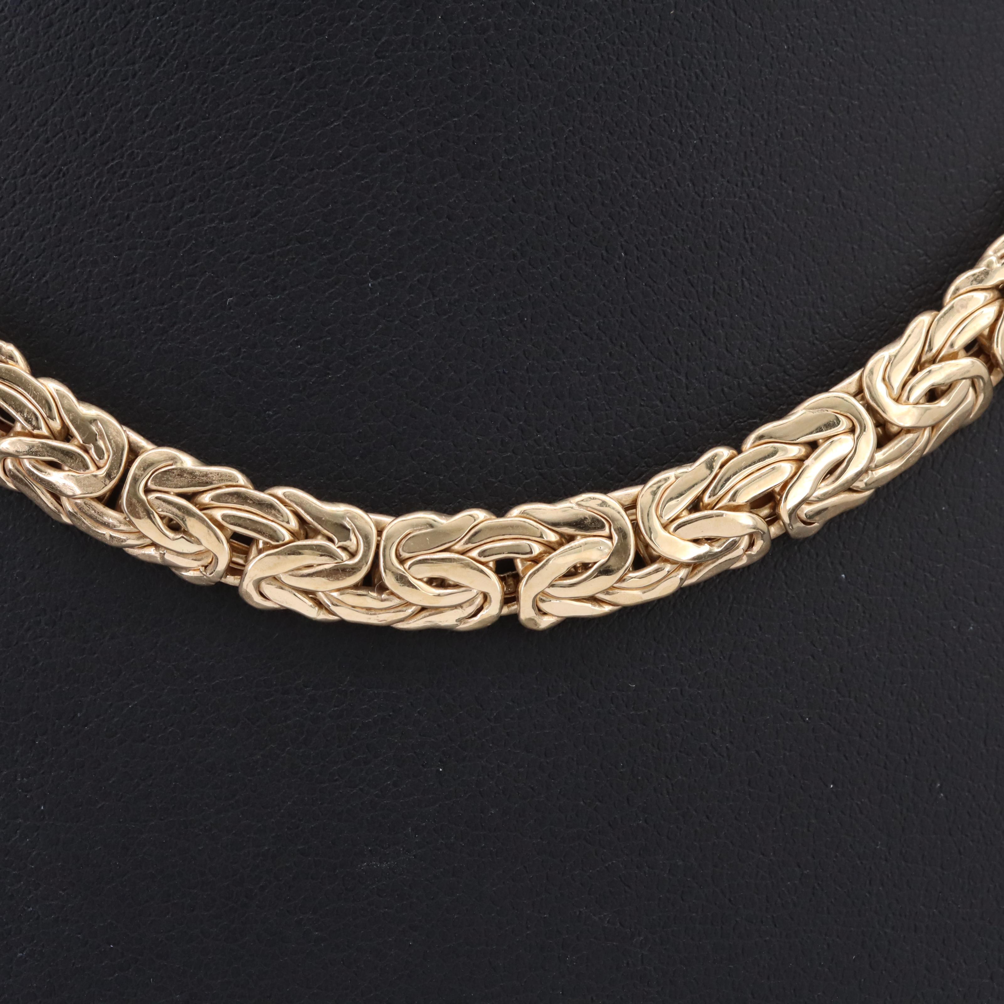 14K Flat Byzantine Chain Necklace