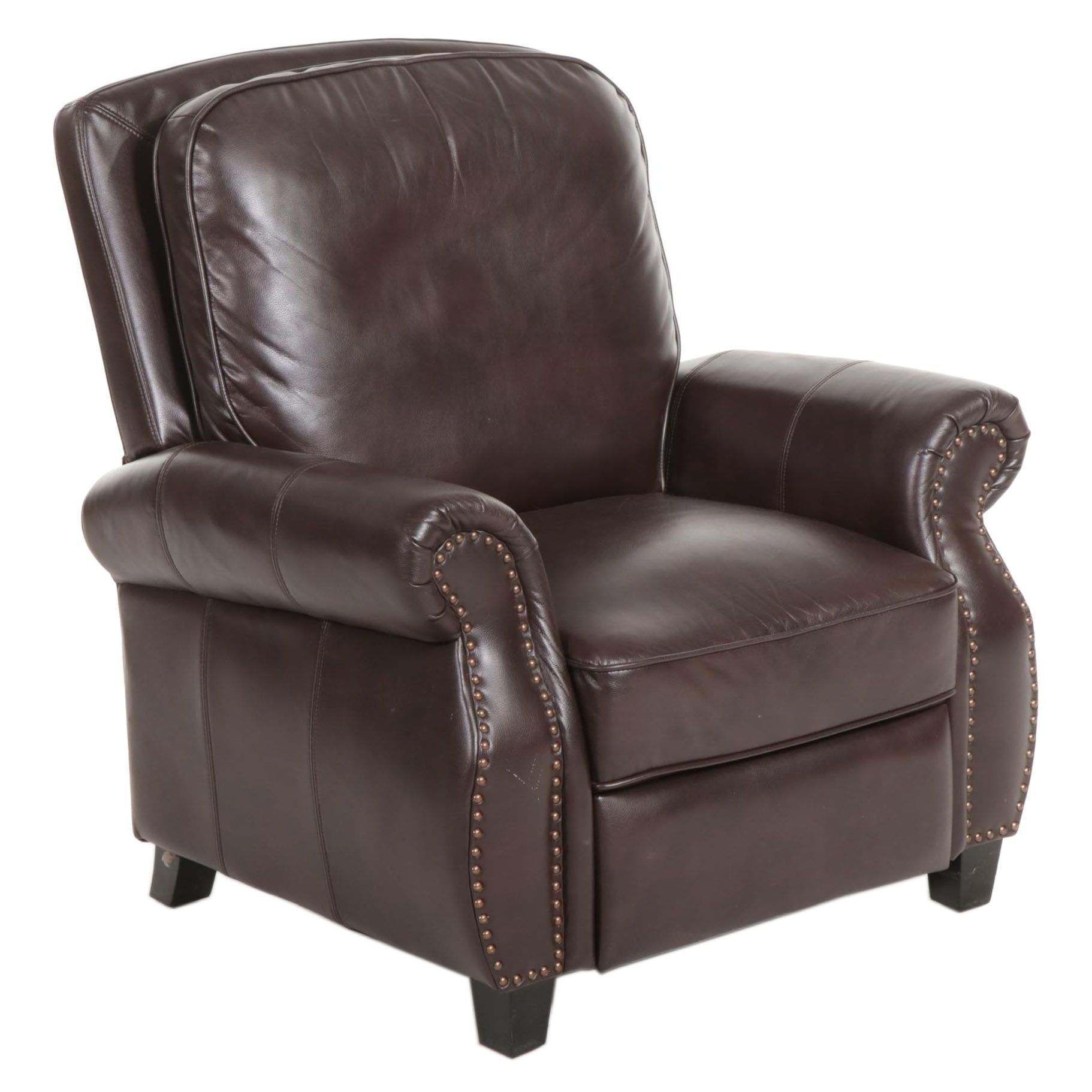 Noble House Faux Leather Push-Back Reclining Armchair