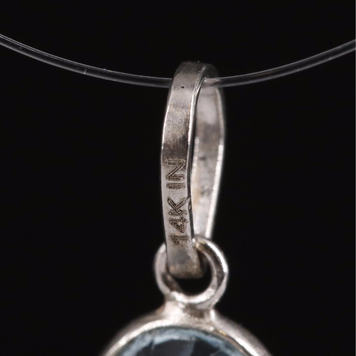 14K Blue Topaz Pendant