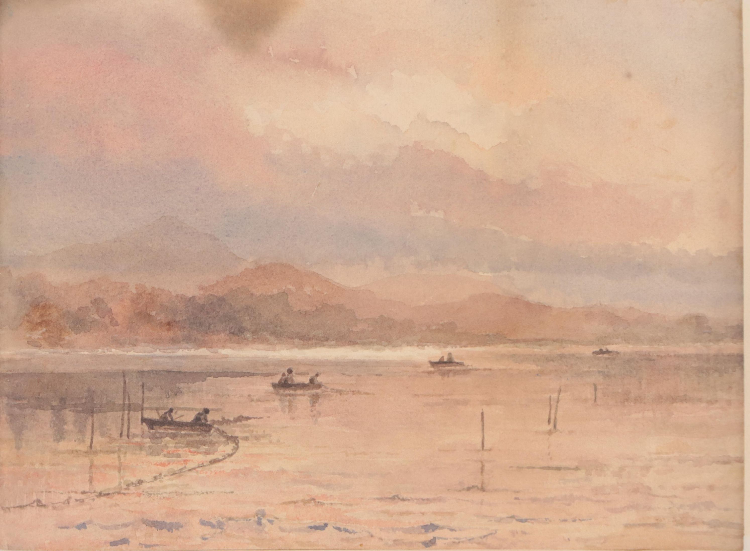 Lake Landscape Watercolor Painting