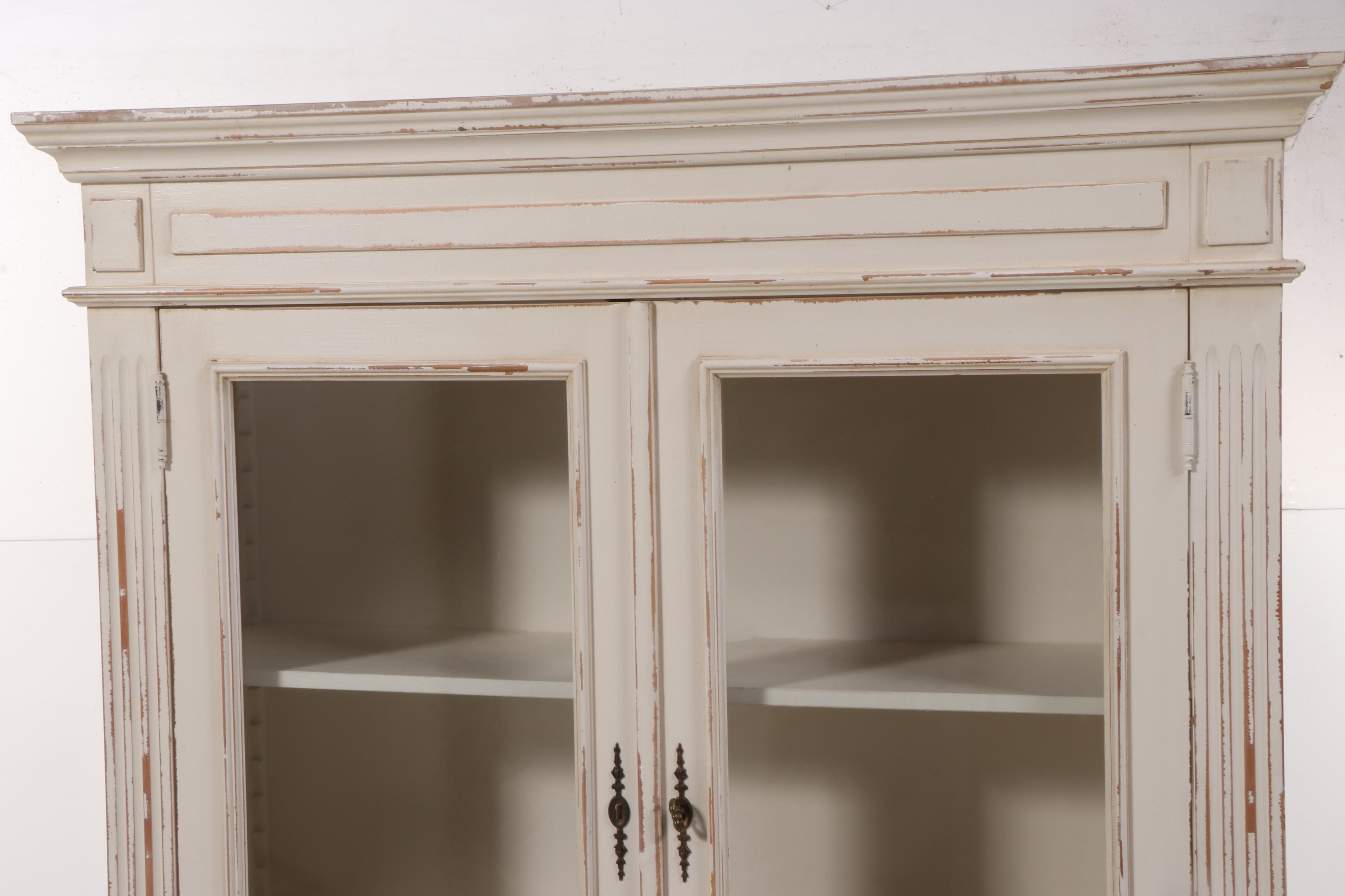 Ballard Designs Neoclassical Style Painted Writing Table with Hutch