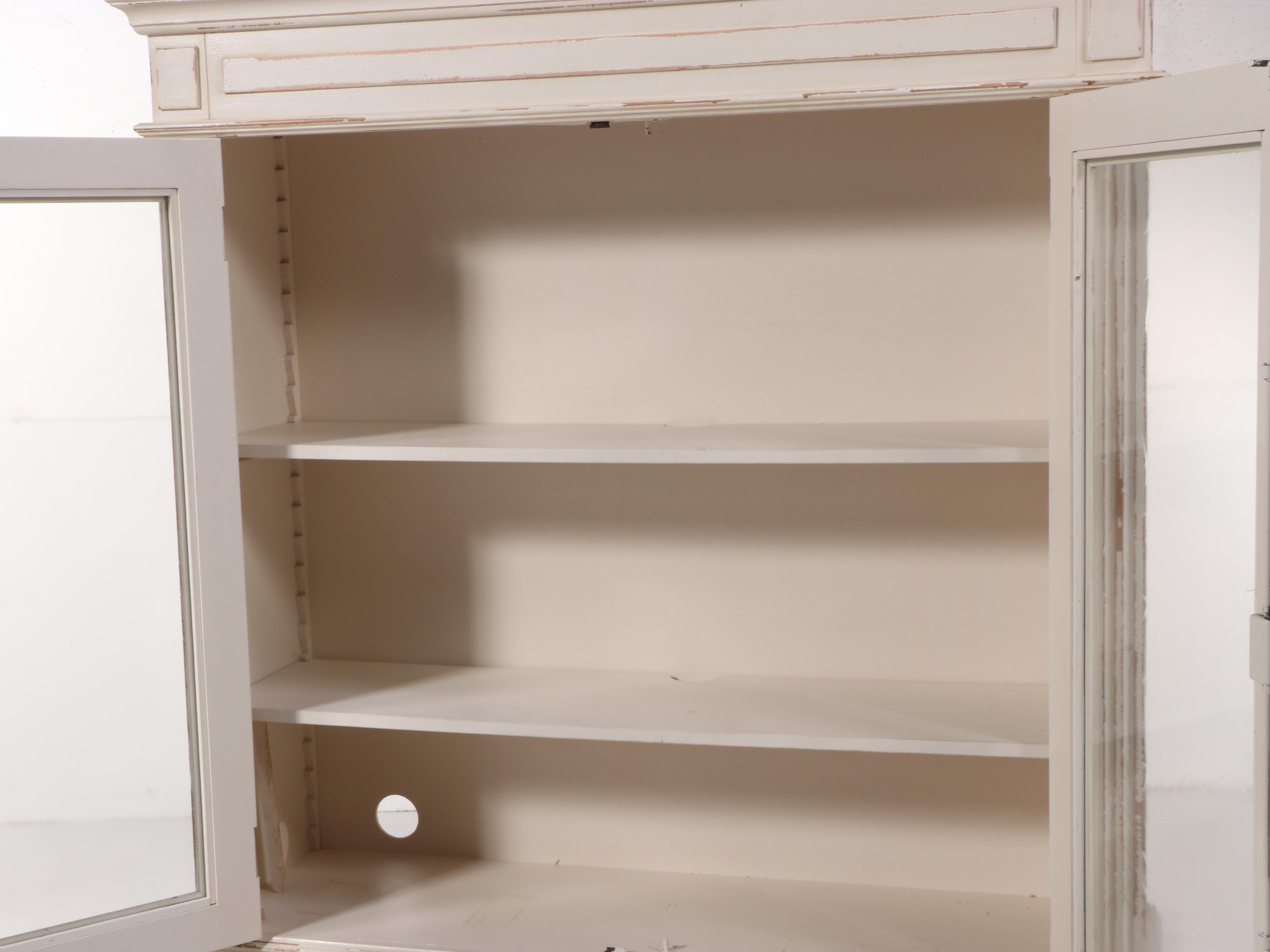 Ballard Designs Neoclassical Style Painted Writing Table with Hutch