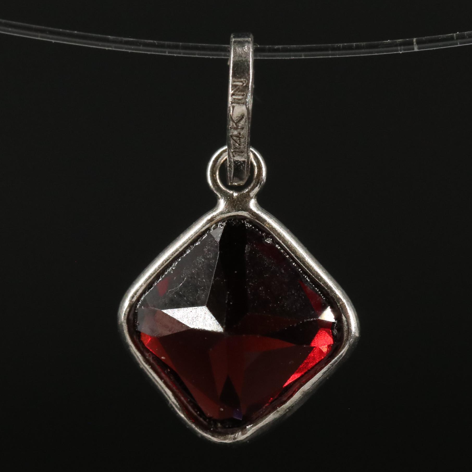 14K Garnet Pendant