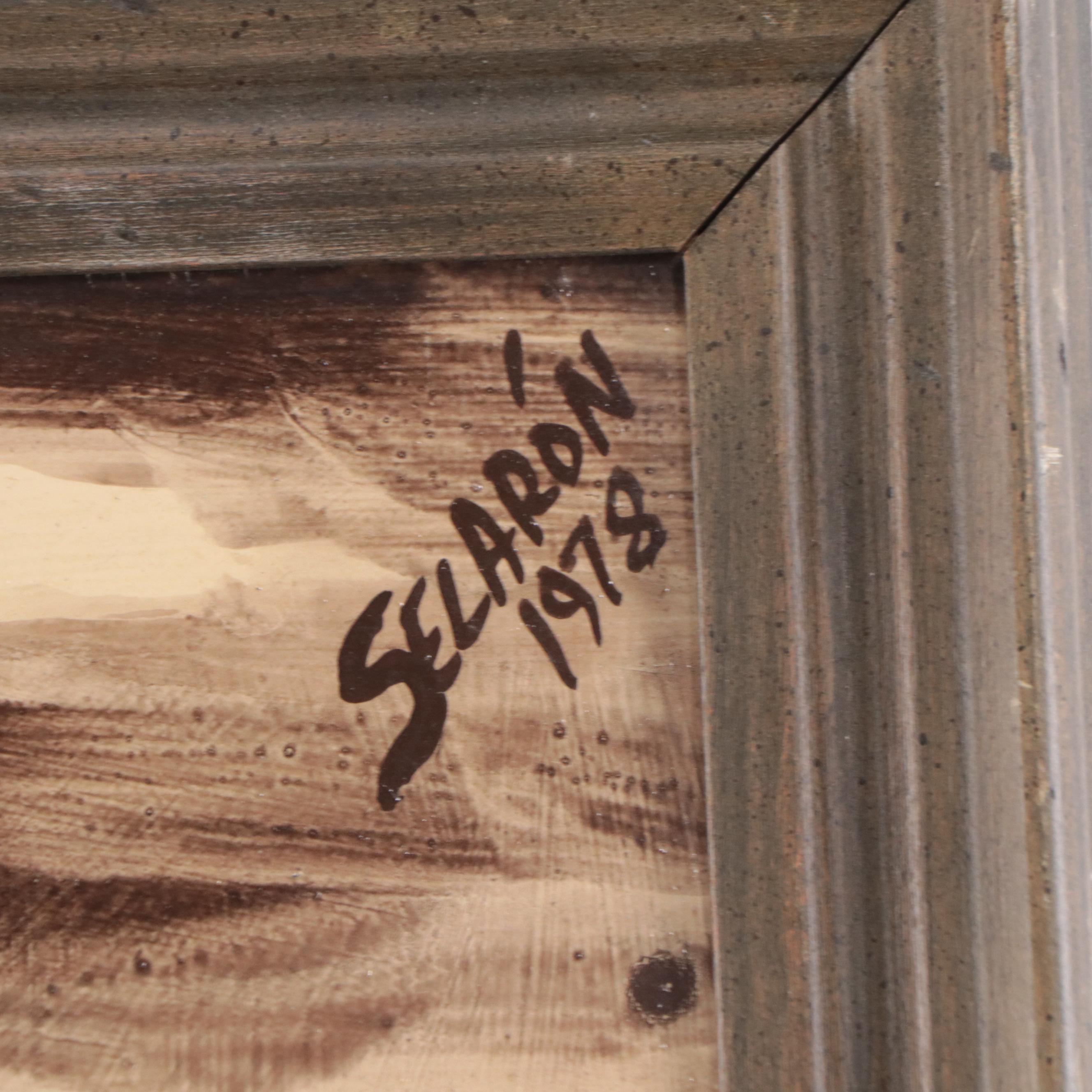 Monochrome Watercolor Painting of Street Scene, 1978