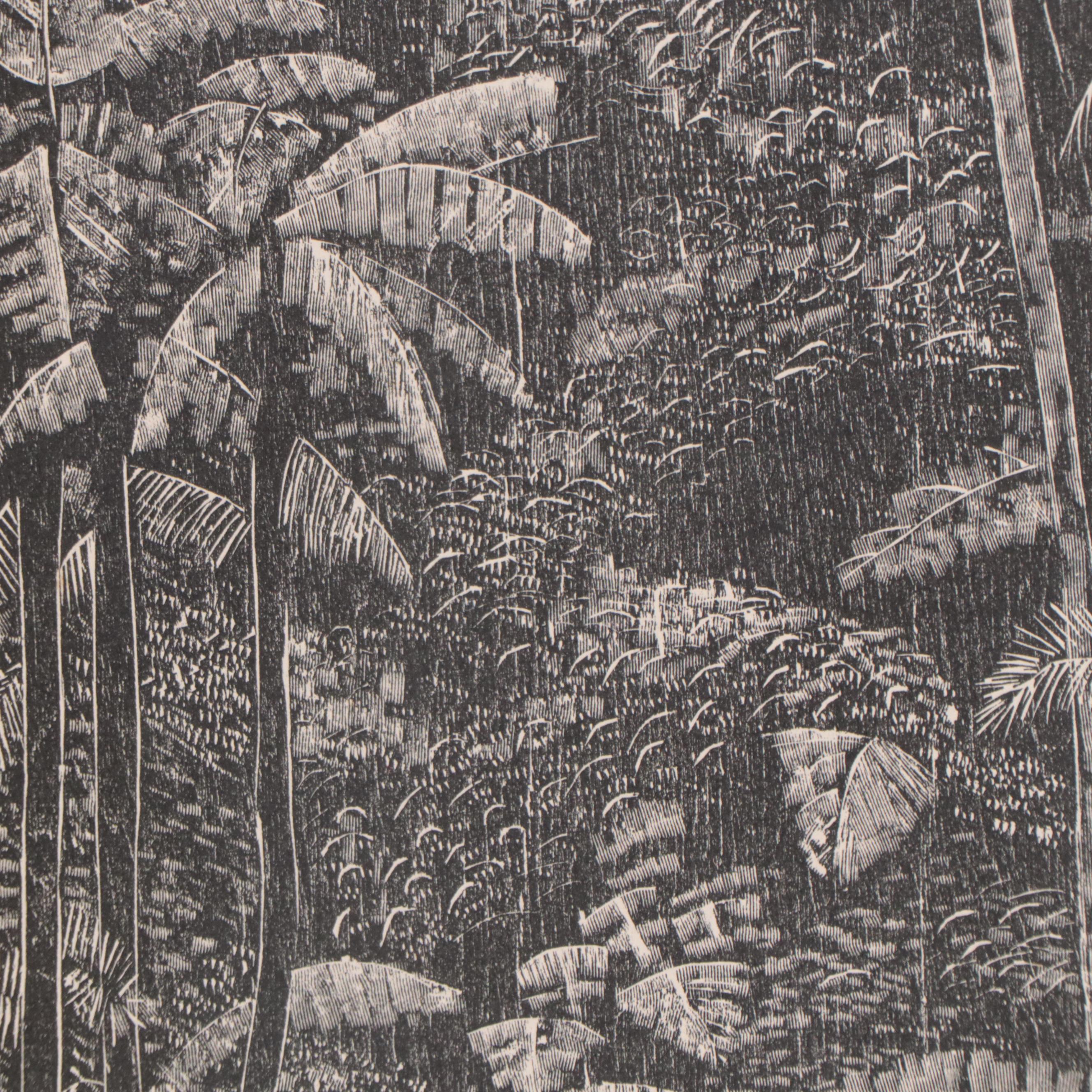 Myrna Báez Wood Engraving "El Yunque"