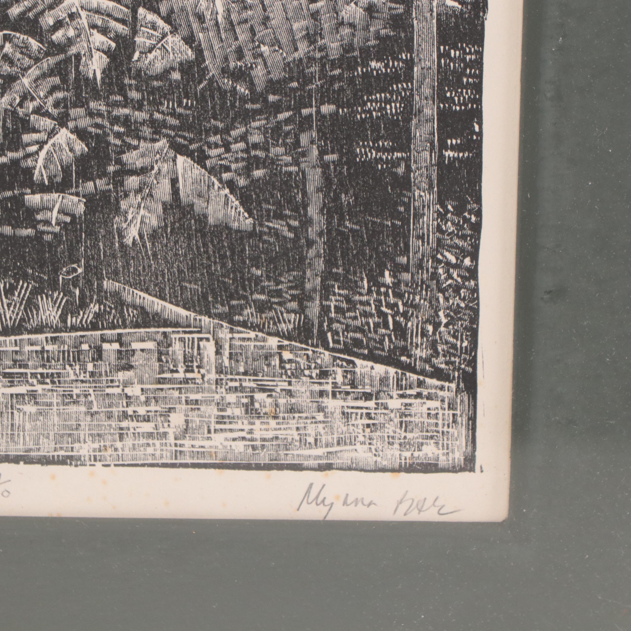 Myrna Báez Wood Engraving "El Yunque"