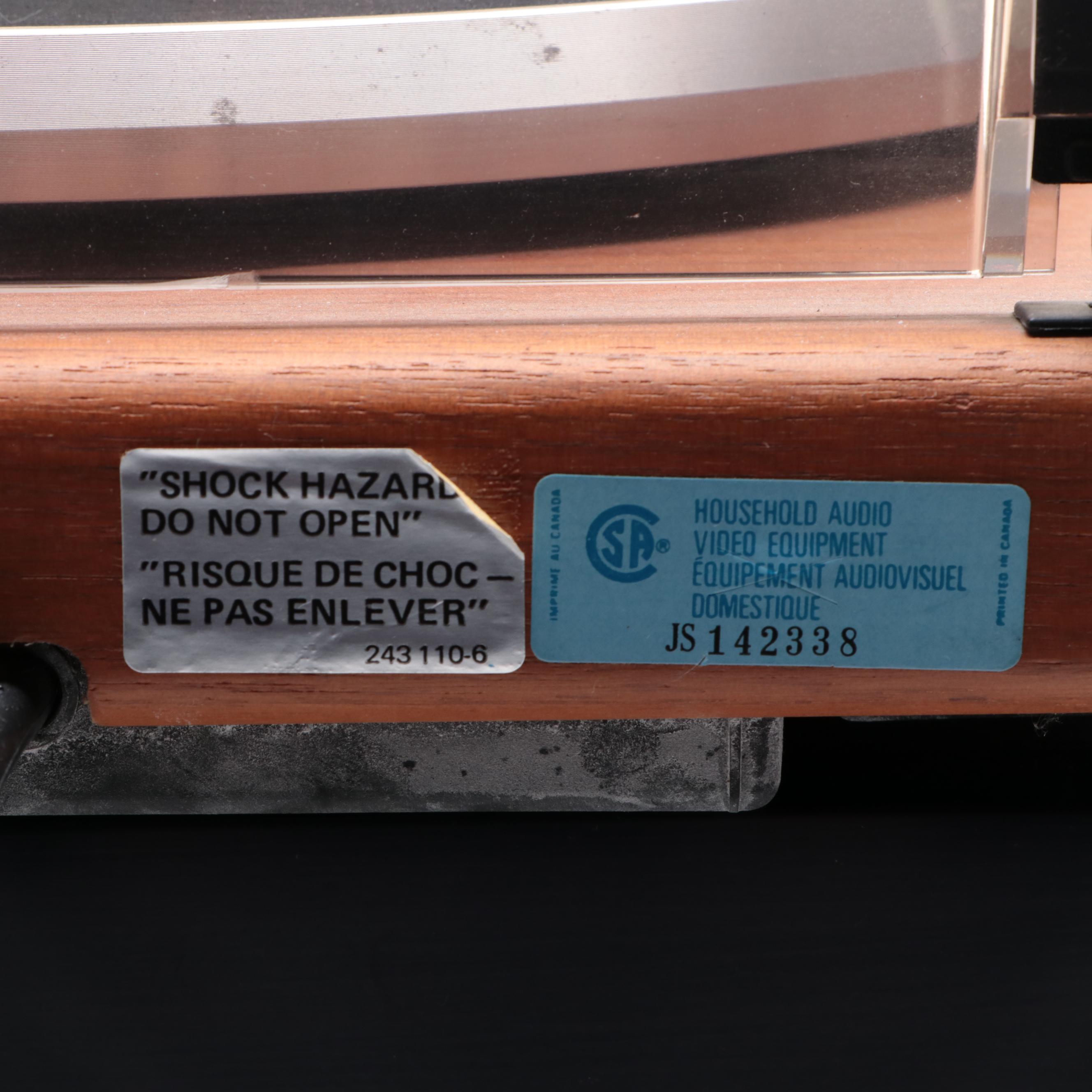 Sony CD Changer, Yamaha Receiver, and Dual Turntable