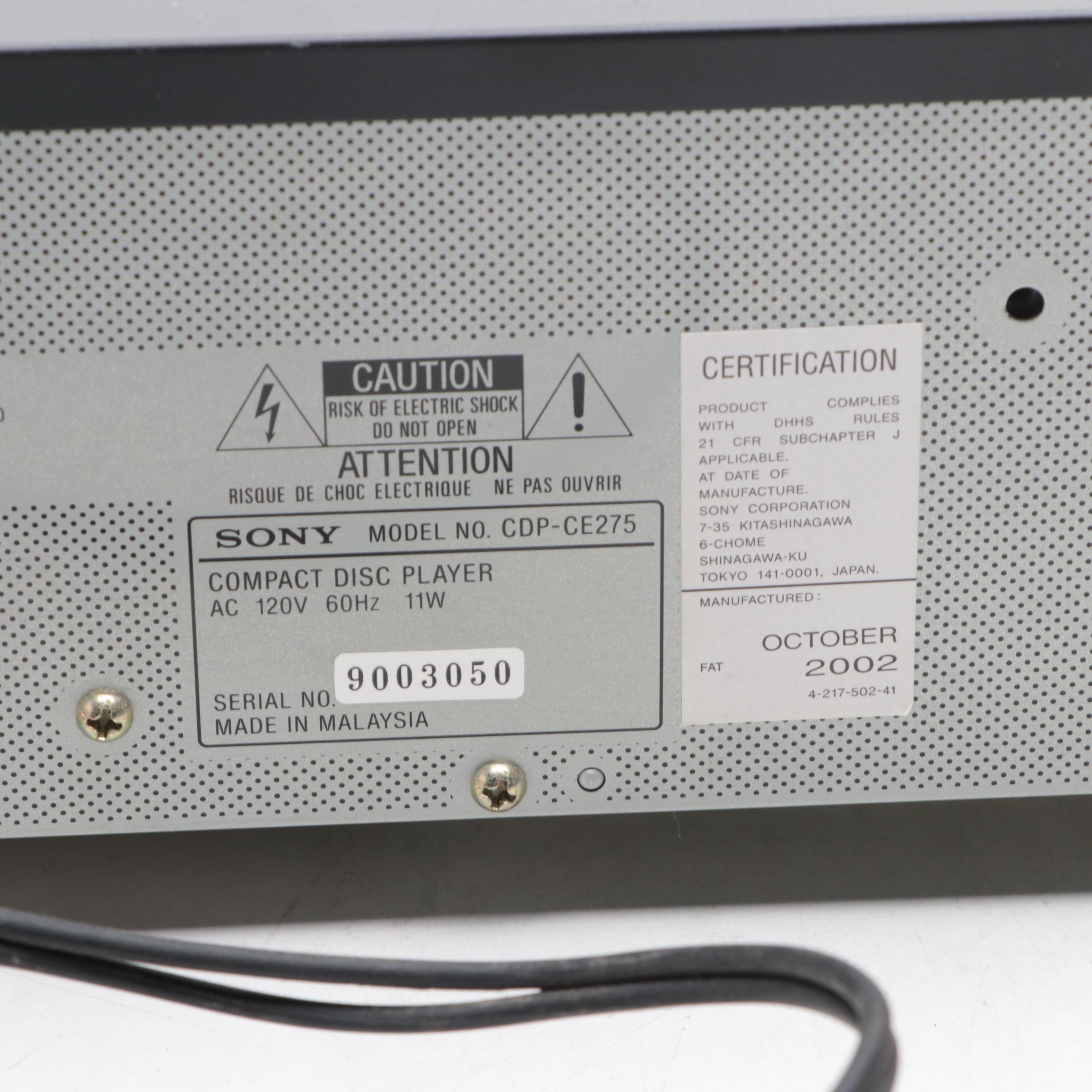 Sony CD Changer, Yamaha Receiver, and Dual Turntable