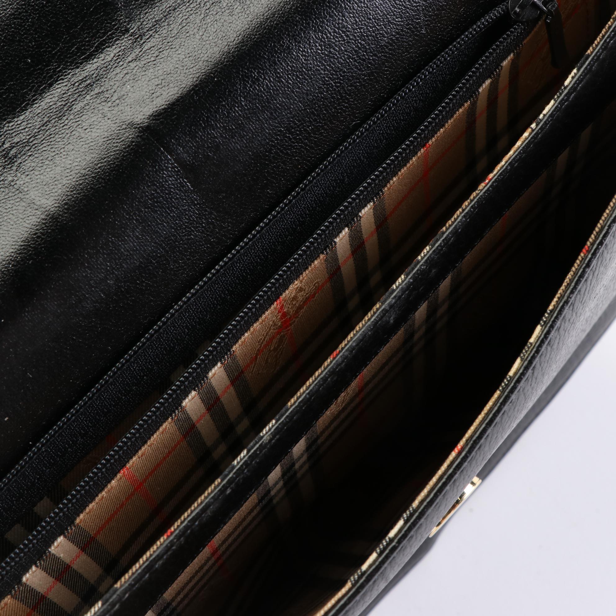 Burberry Pebbled Leather Flap Shoulder Bag