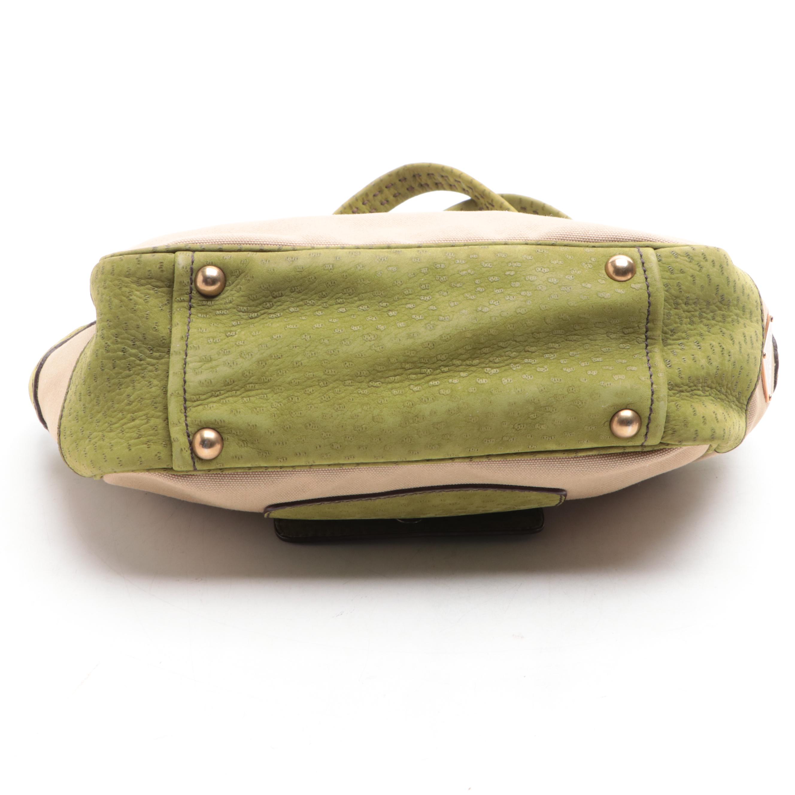 Prada Canvas and Leather Shoulder Bag