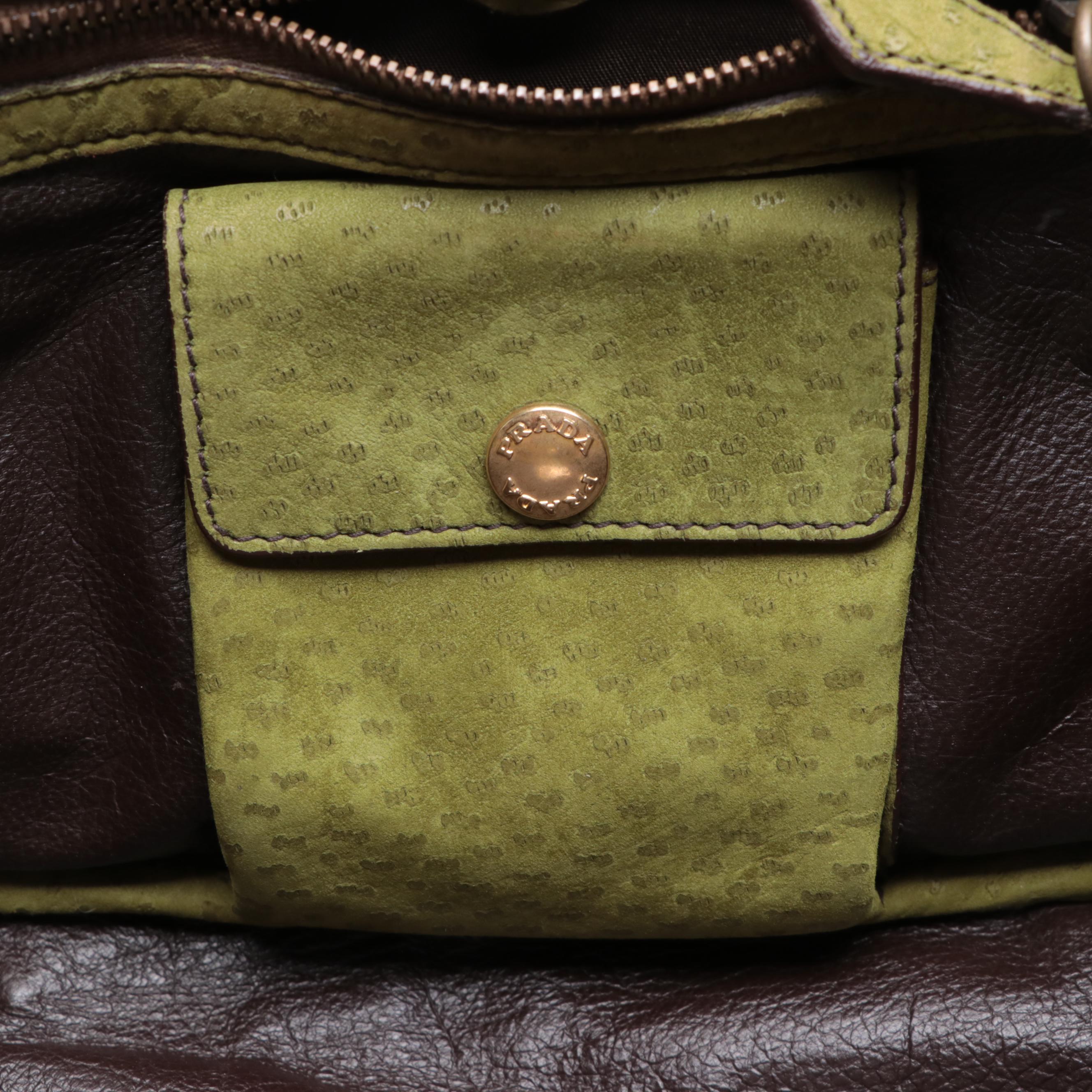 Prada Canvas and Leather Shoulder Bag