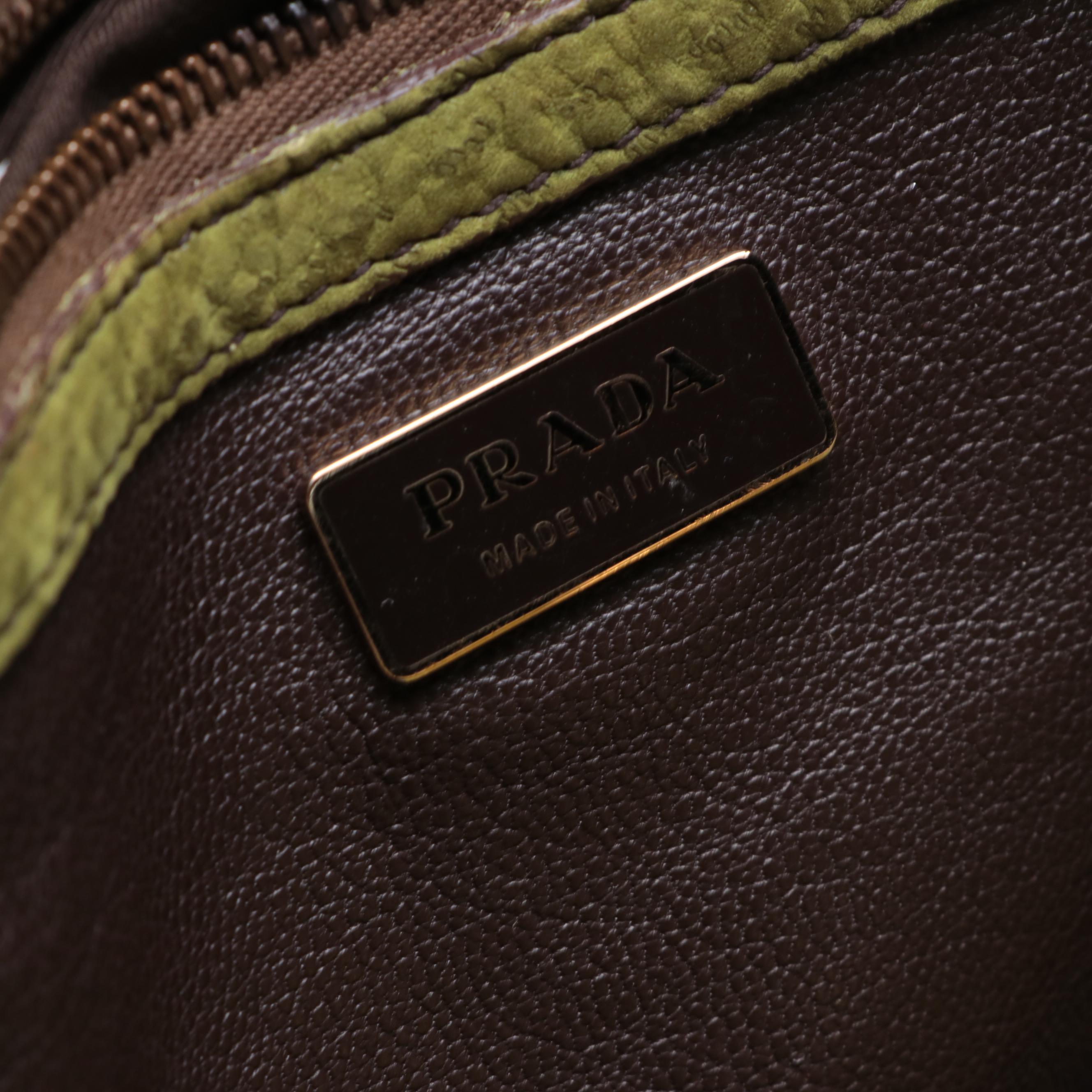 Prada Canvas and Leather Shoulder Bag