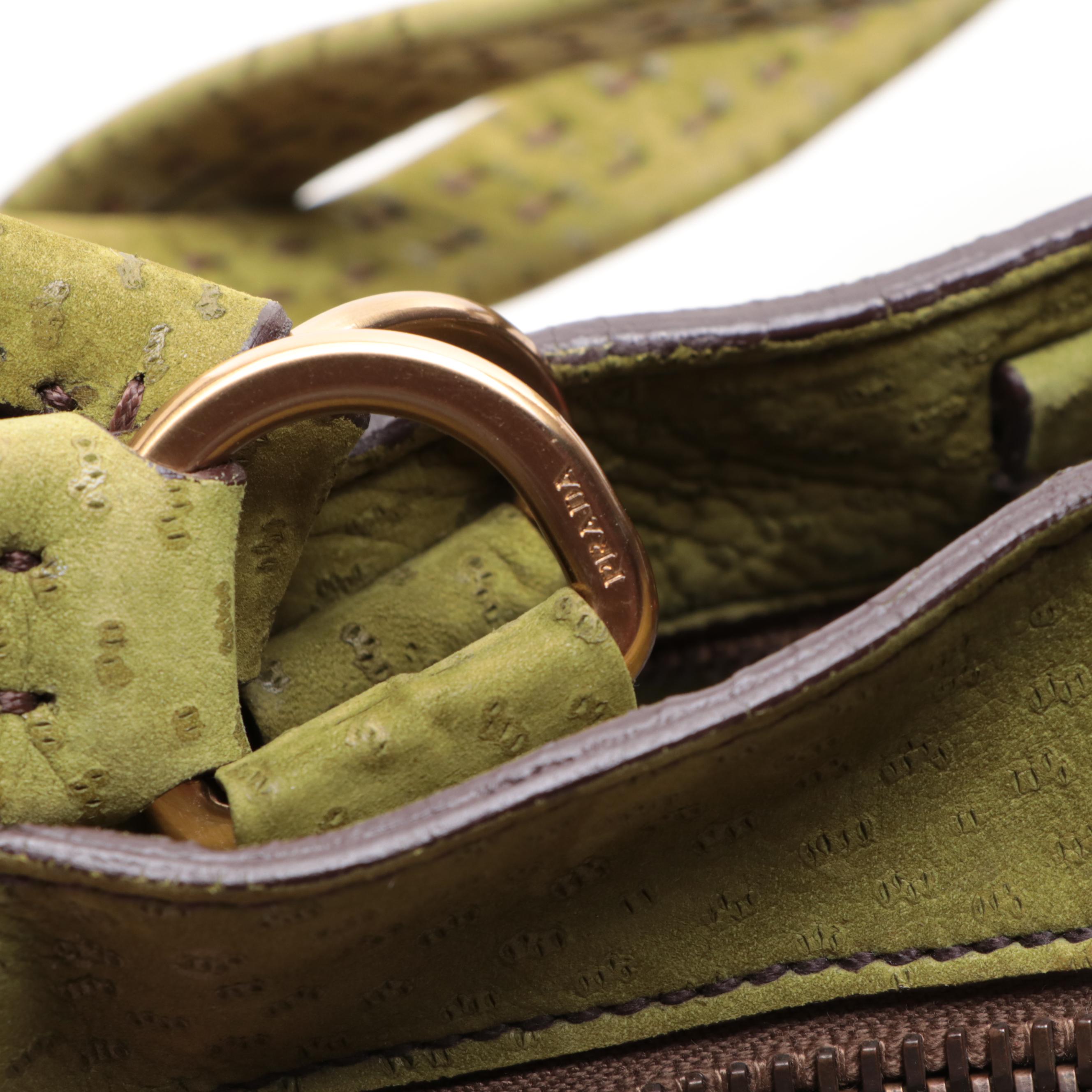 Prada Canvas and Leather Shoulder Bag