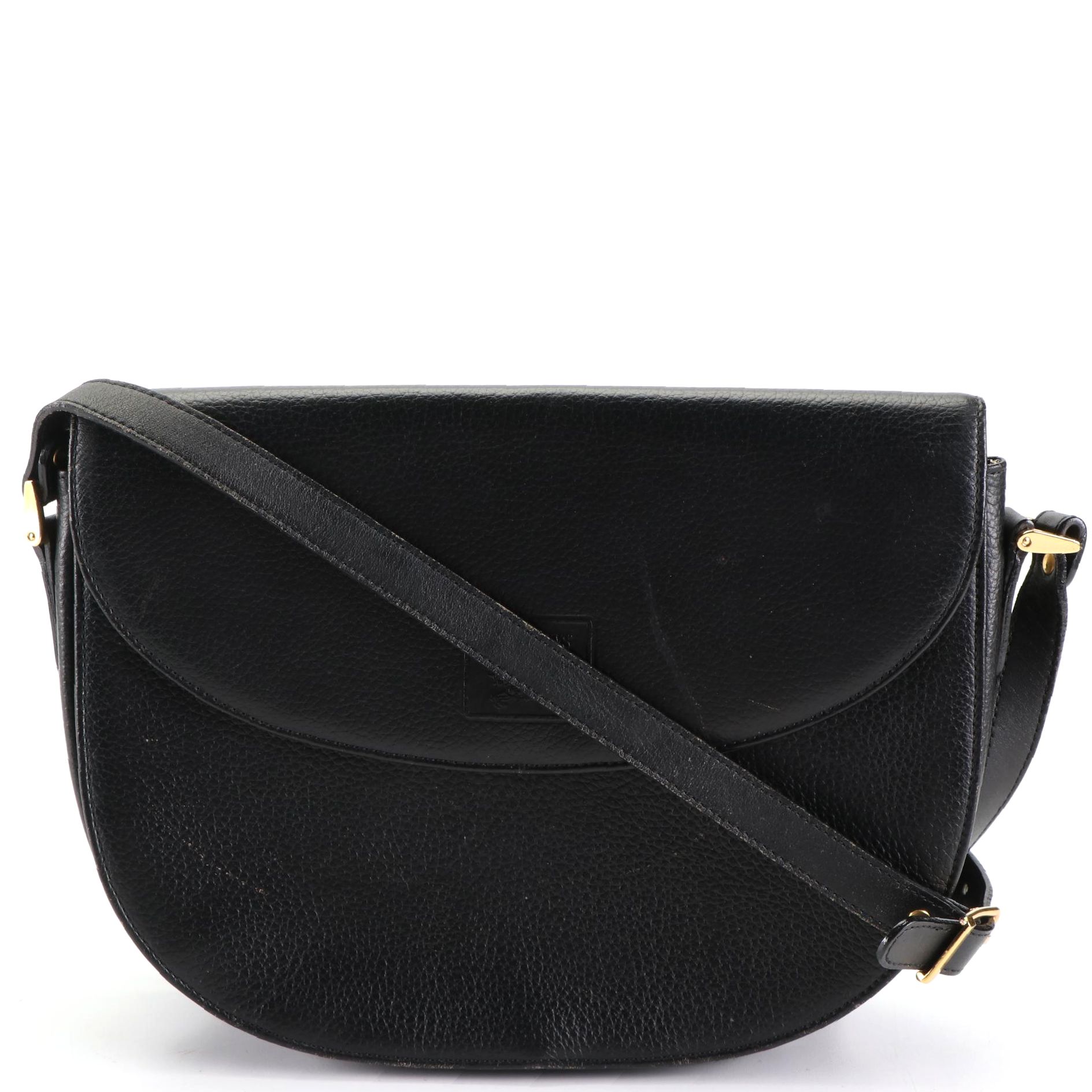 Burberry Pebbled Leather Flap Shoulder Bag