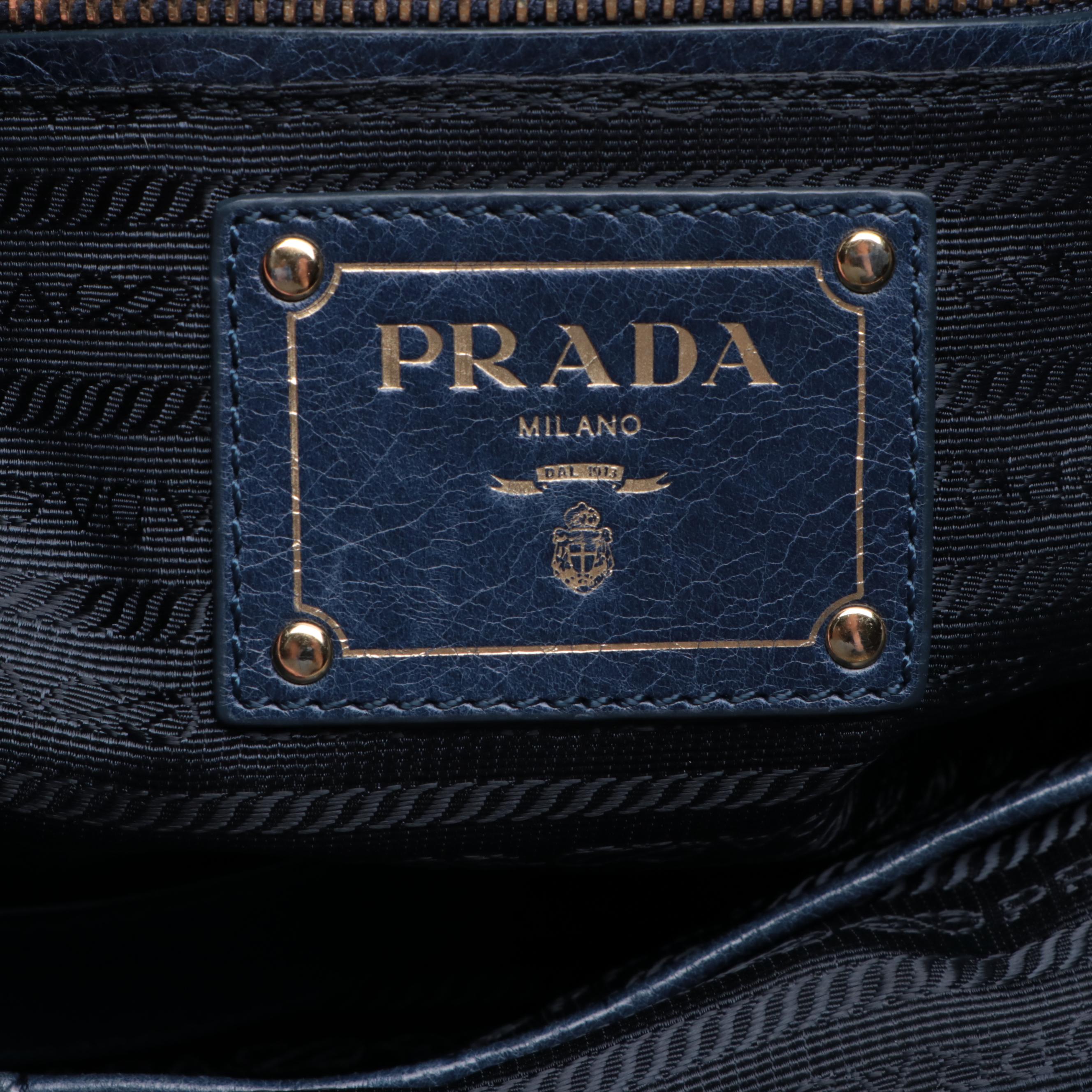 Prada Leather Top Handle Bag