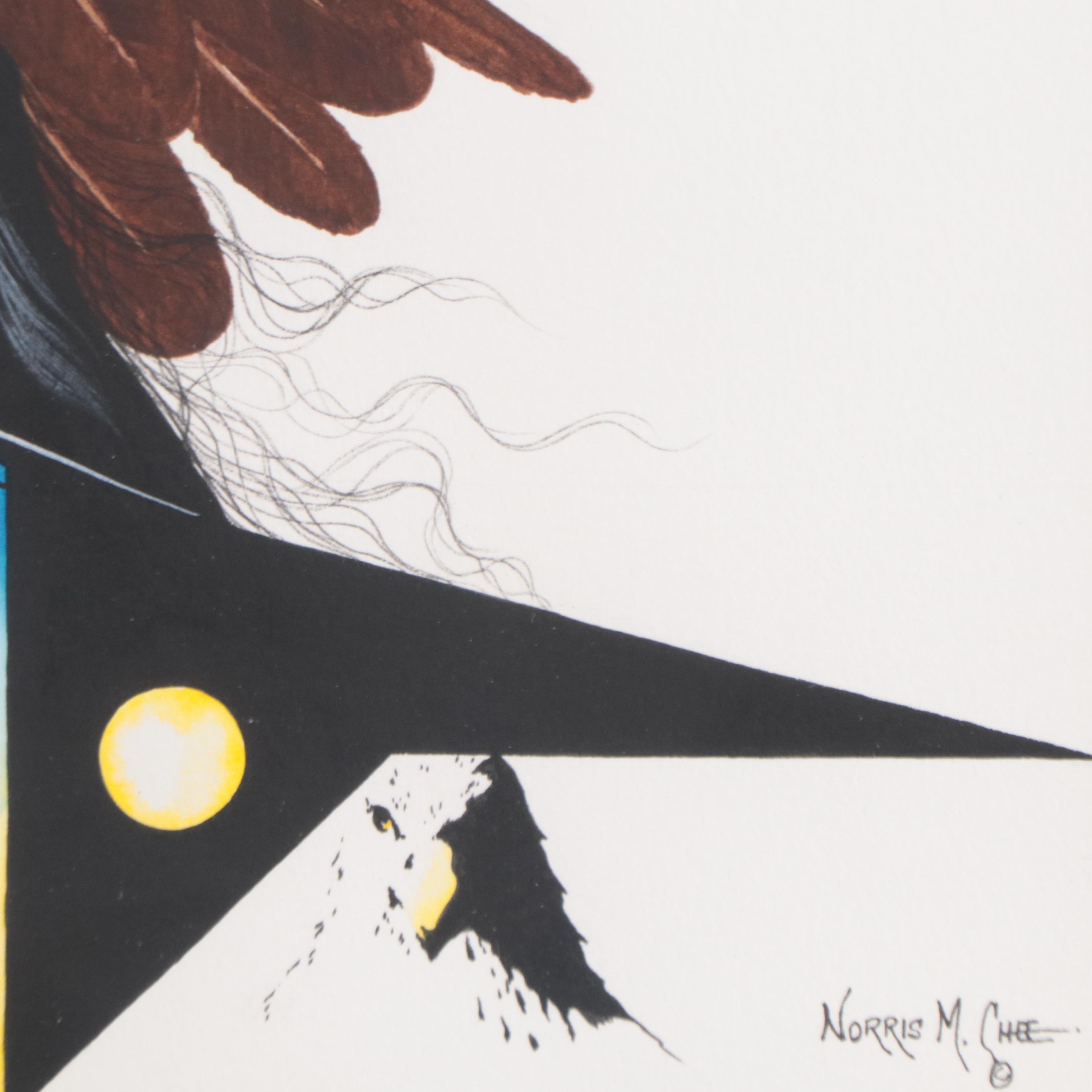 Norris M. Chee Watercolor Painting "Self Portrait 1"