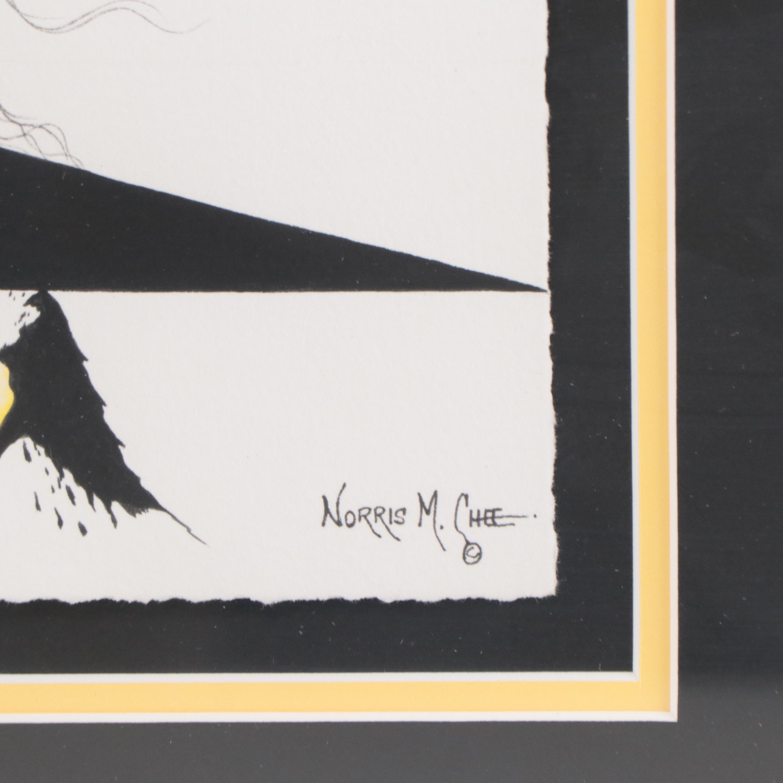 Norris M. Chee Watercolor Painting "Self Portrait 1"