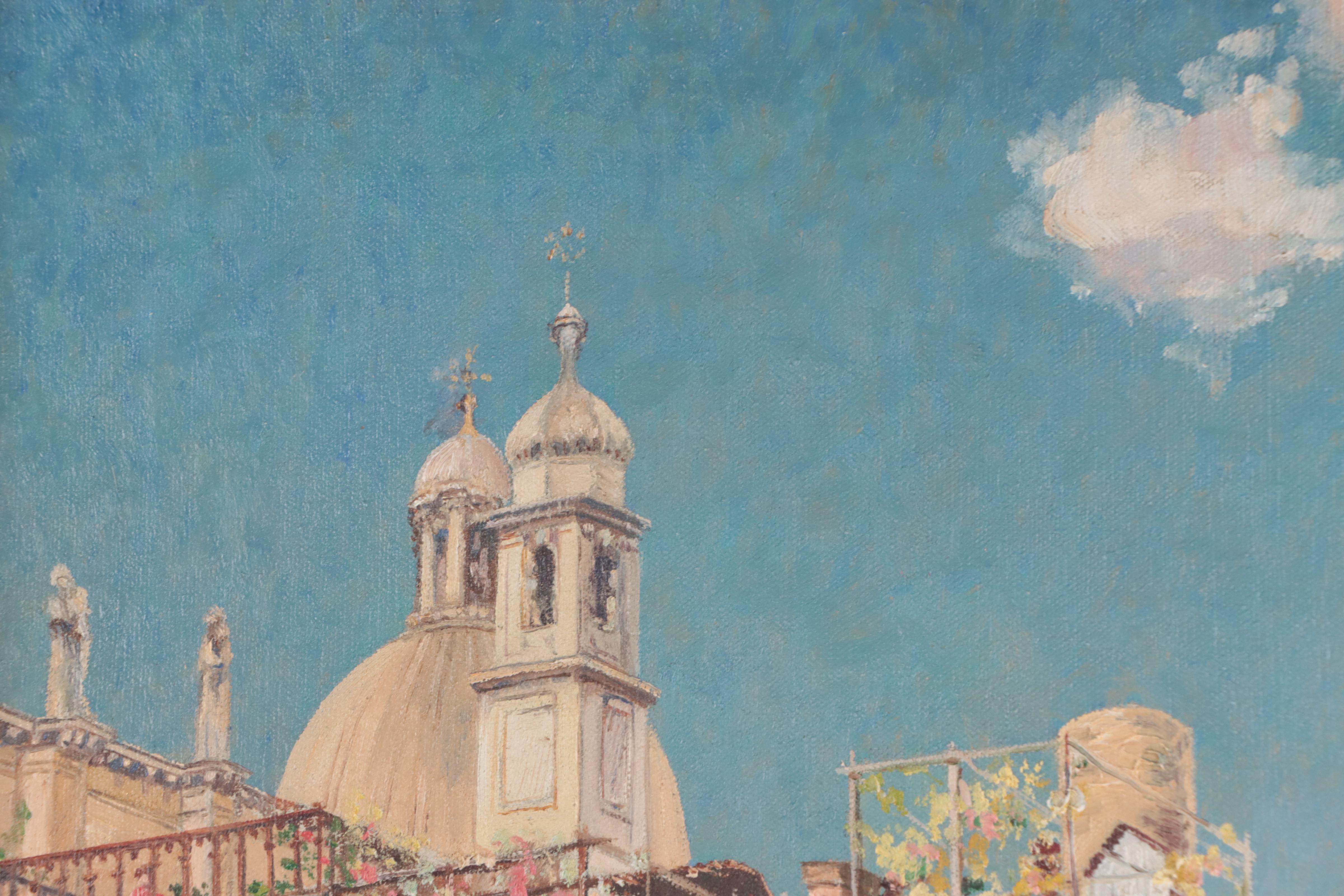 Oil Painting of Venetian Canal Scene