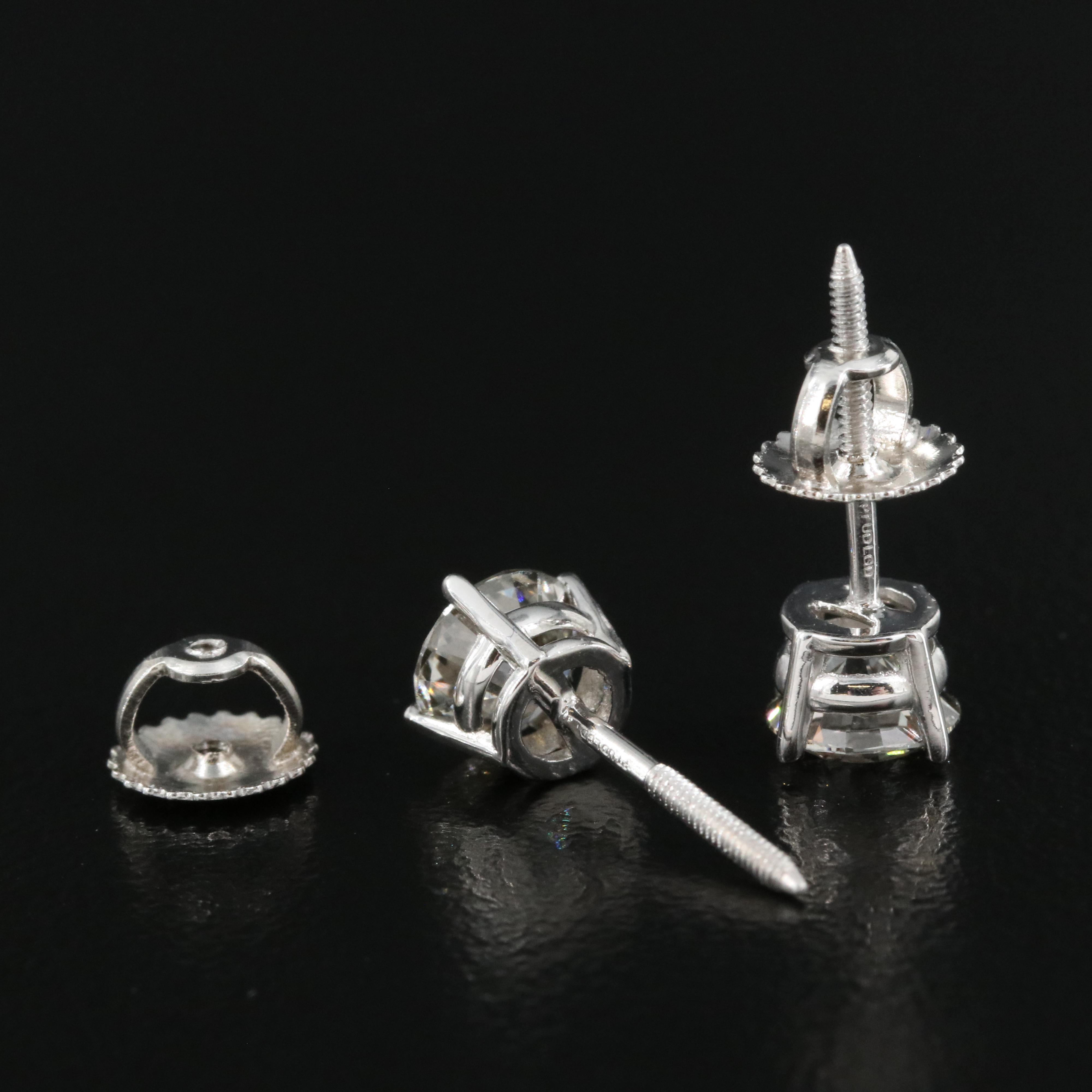 Platinum 1.35 CTW Lab Grown Diamond Stud Earrings