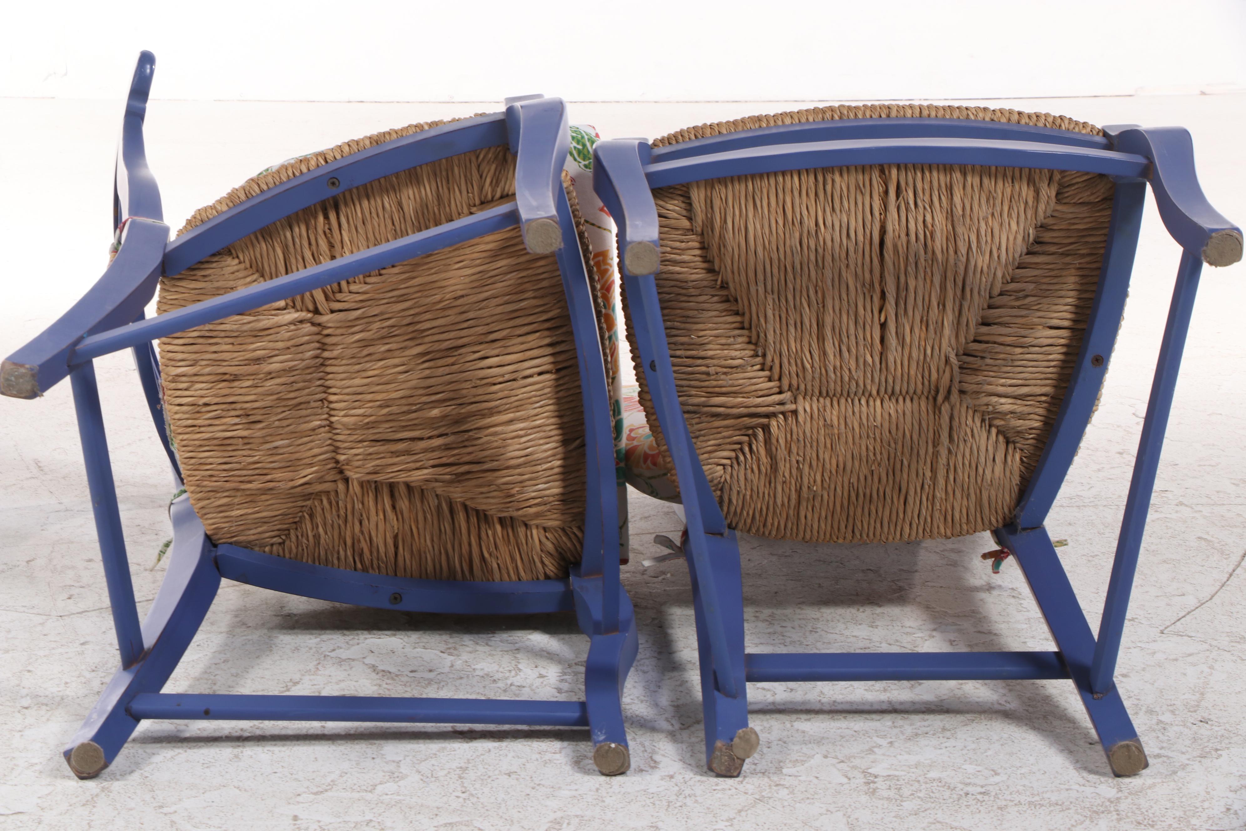 Three-Piece French Provincial Style Painted Dining Set with Enameled Metal Top