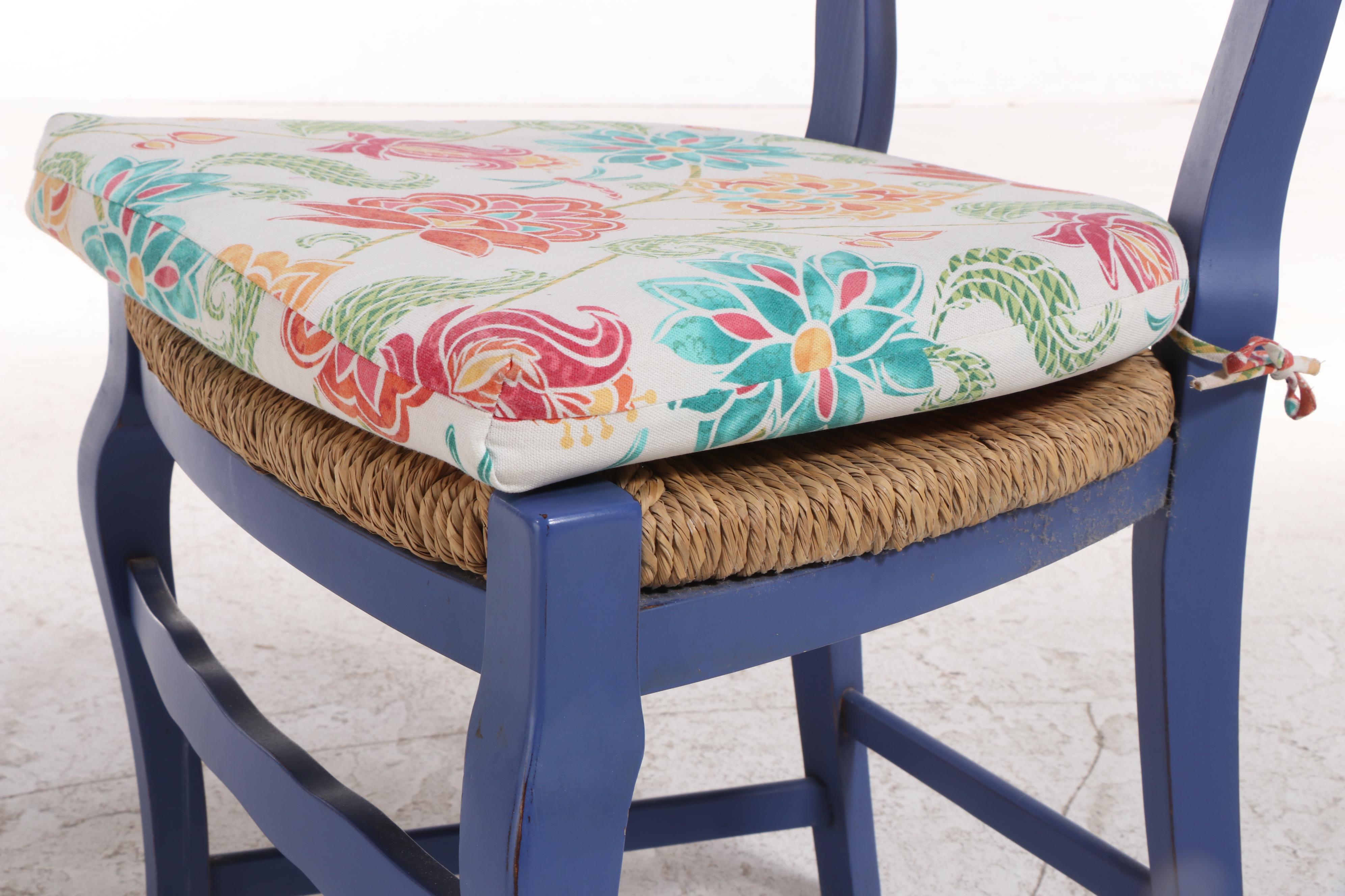 Three-Piece French Provincial Style Painted Dining Set with Enameled Metal Top