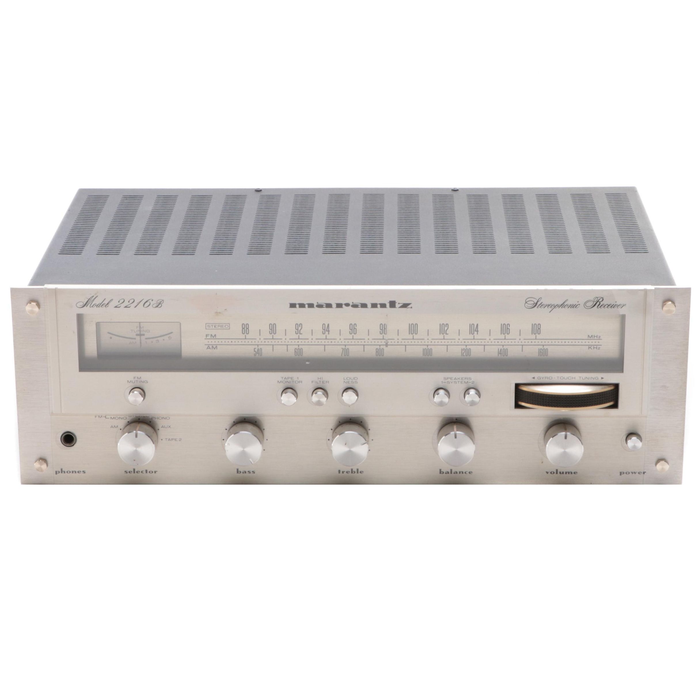Marantz Model 2216 B Silver Face Stereophonic Receiver, Circa 1980