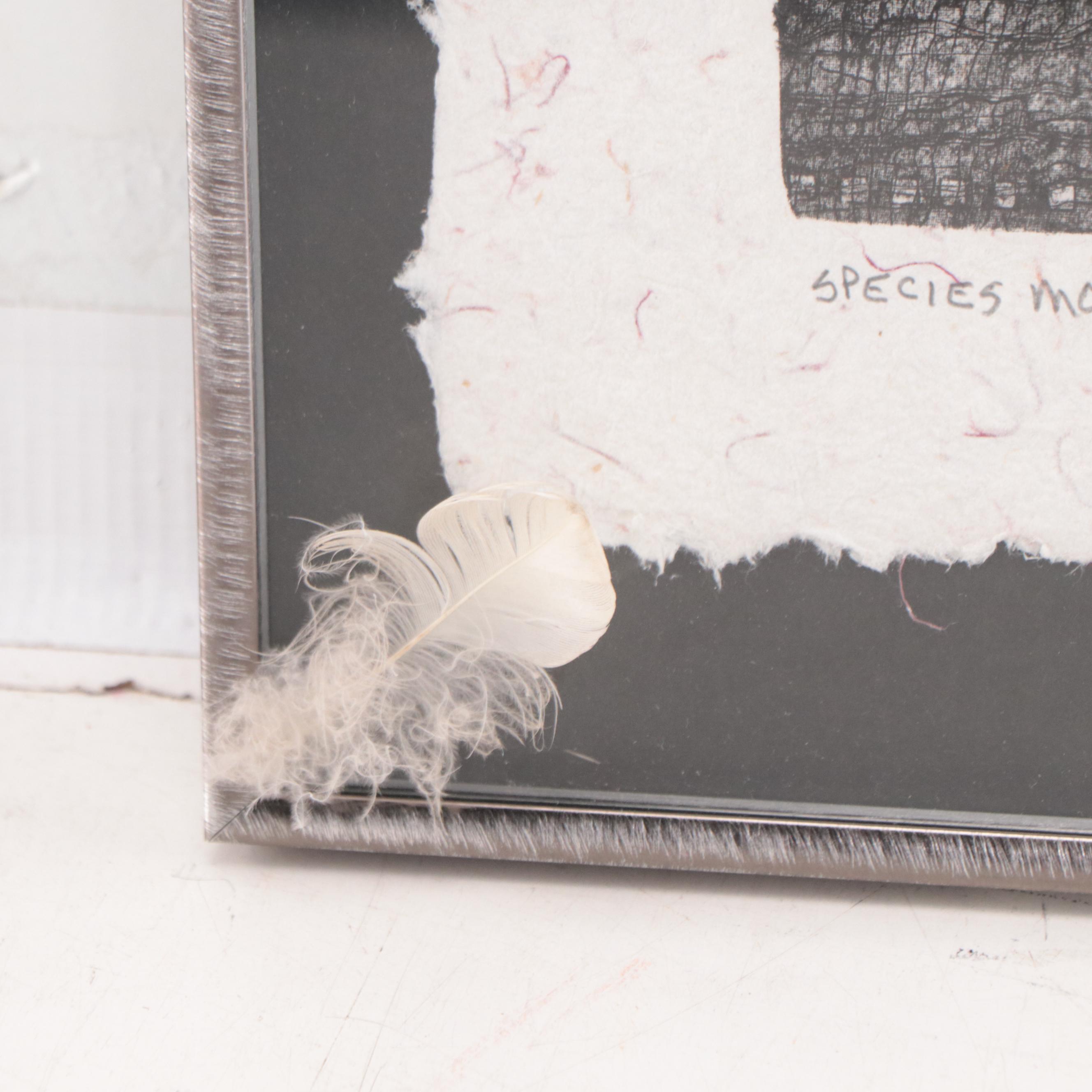 Steve Nowatzki Etching on Handmade Paper "Species Molt"