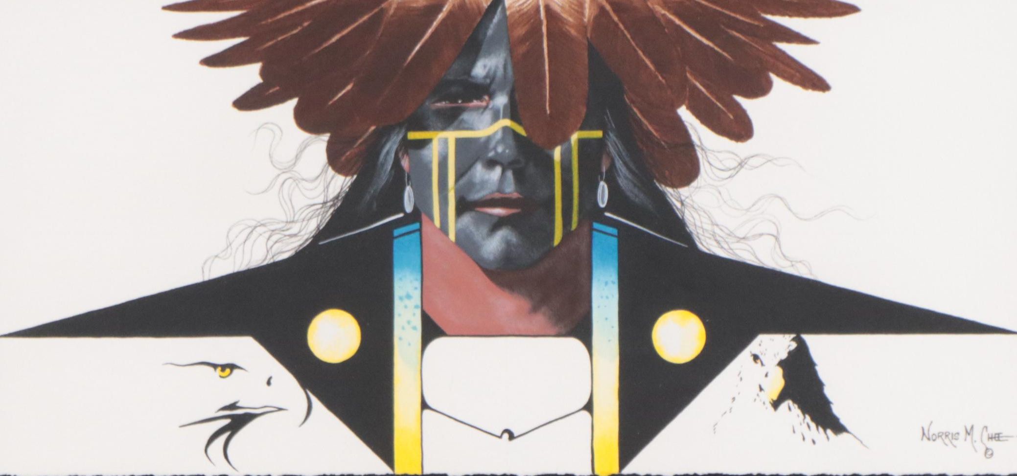 Norris M. Chee Watercolor Painting "Self Portrait 1"