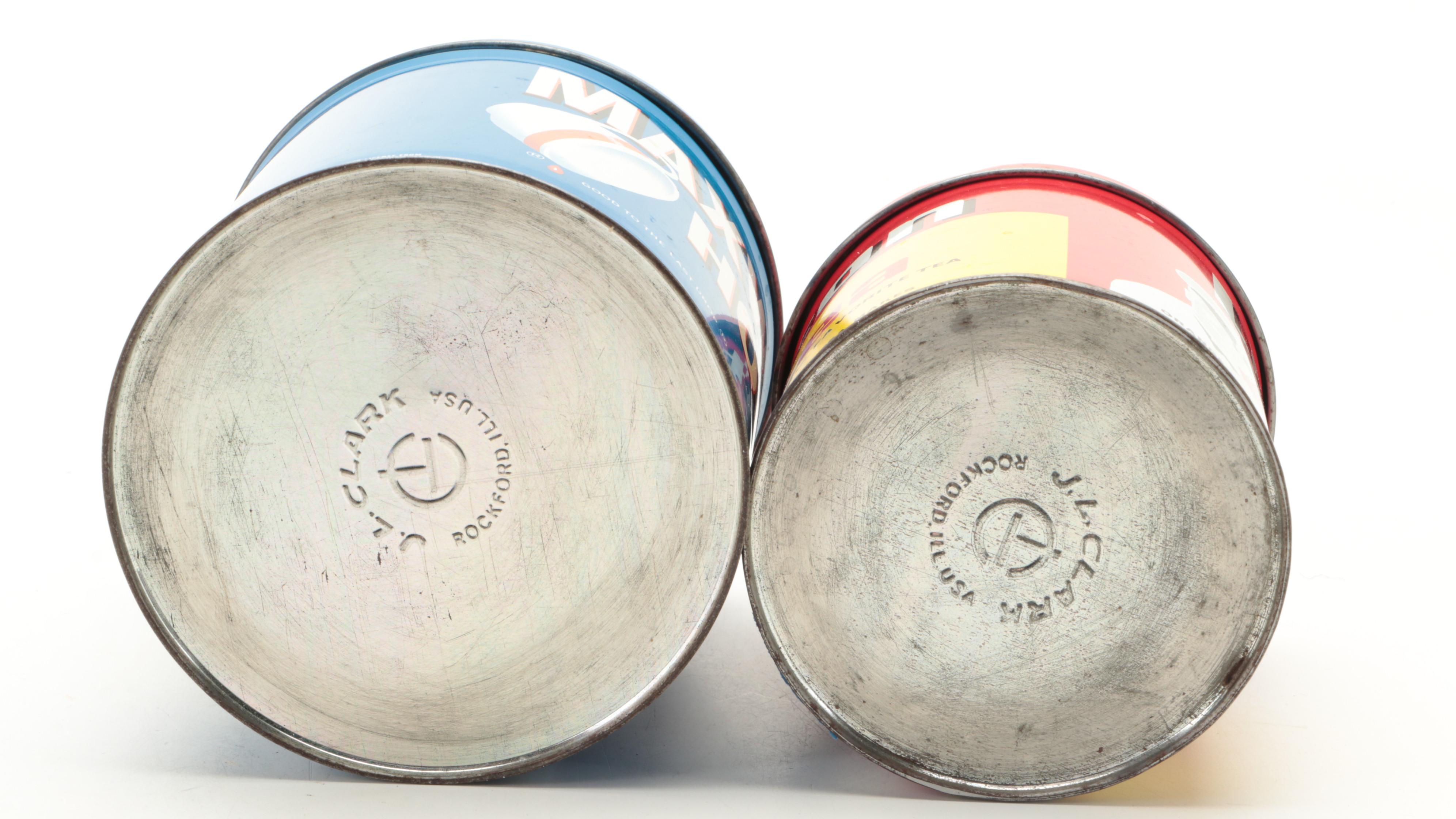 Maxwell House, Domino, and Other Food Storage Canisters, Mid 20th-Century