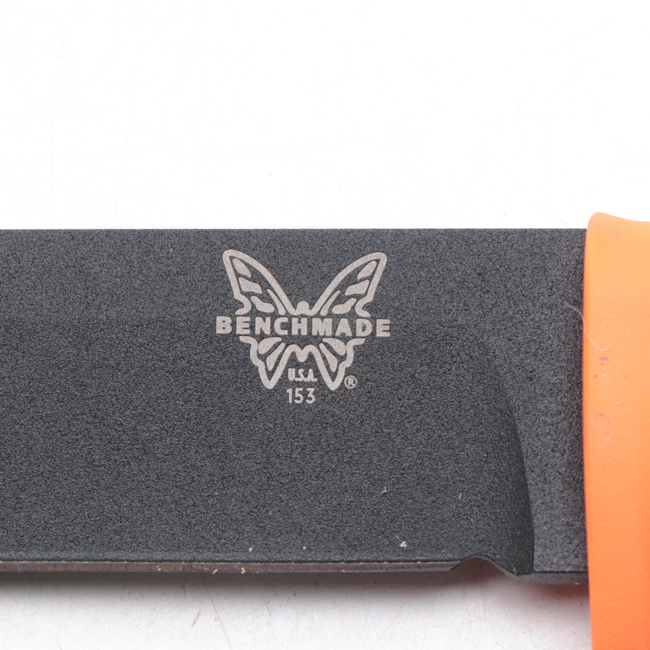 Benchmade Fixed Blade Jungle Bolo Knife with Leather Scabbard