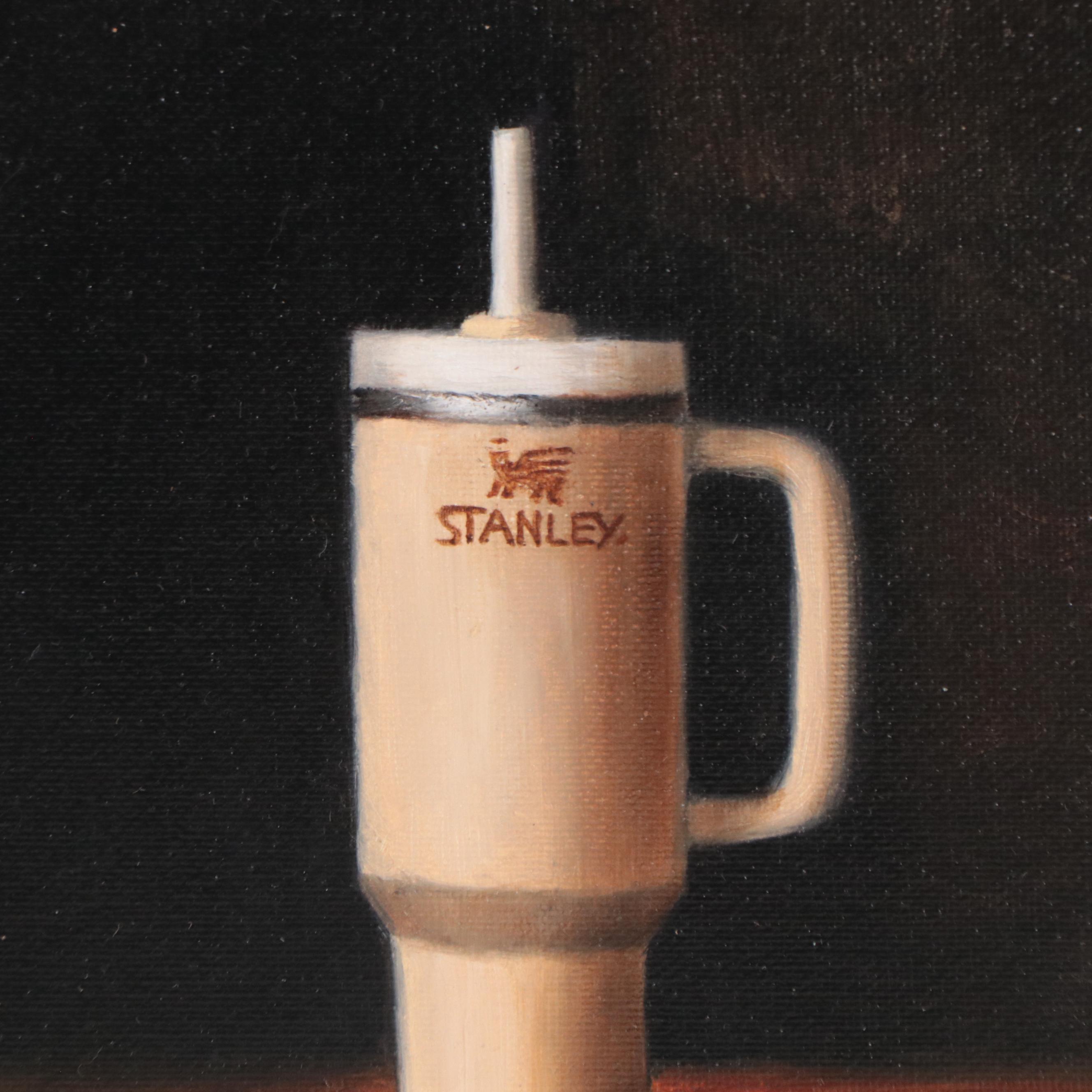 Houra H. Alghizzi Still Life Oil Painting "Stanley Cup and Blueberries," 2023