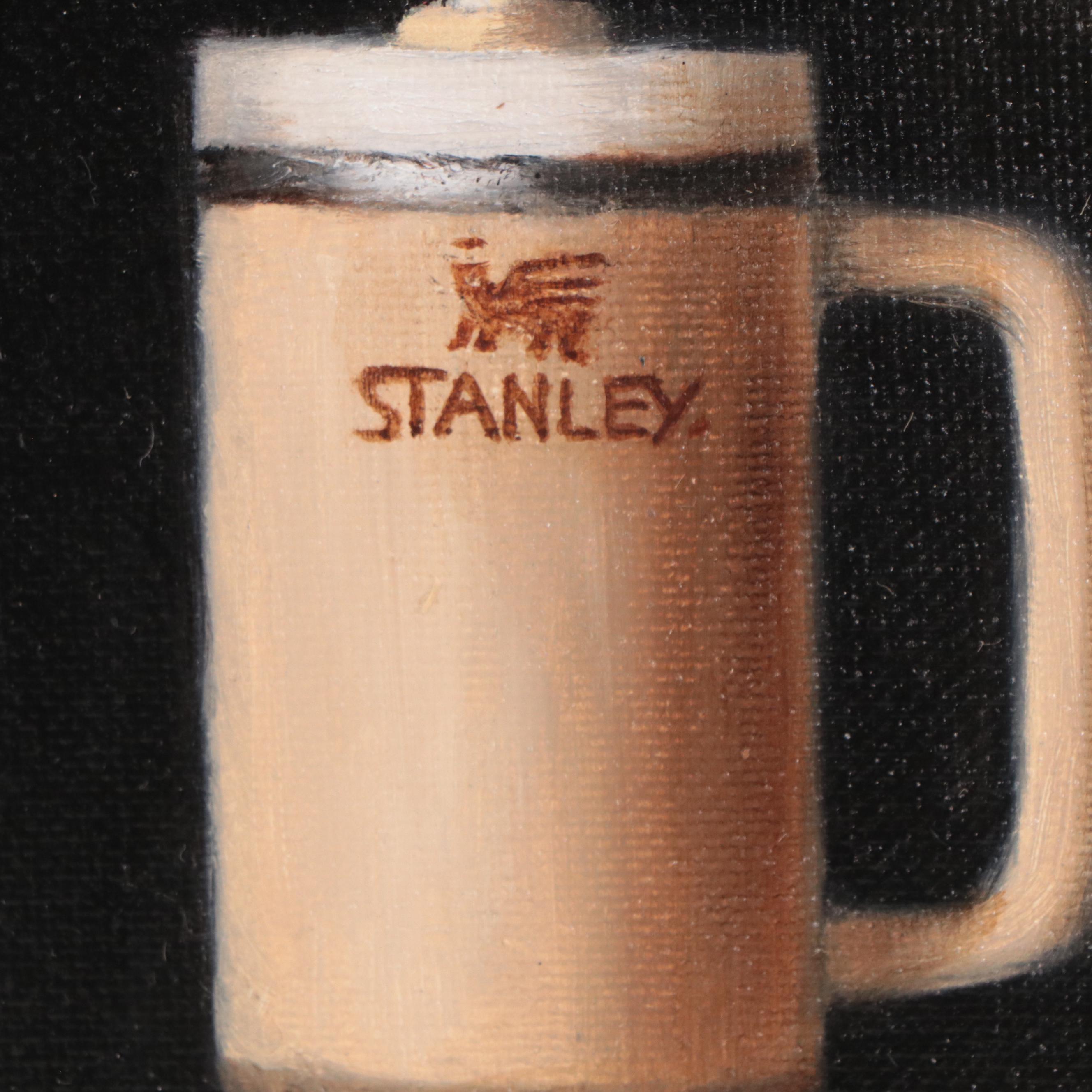 Houra H. Alghizzi Still Life Oil Painting "Stanley Cup and Blueberries," 2023