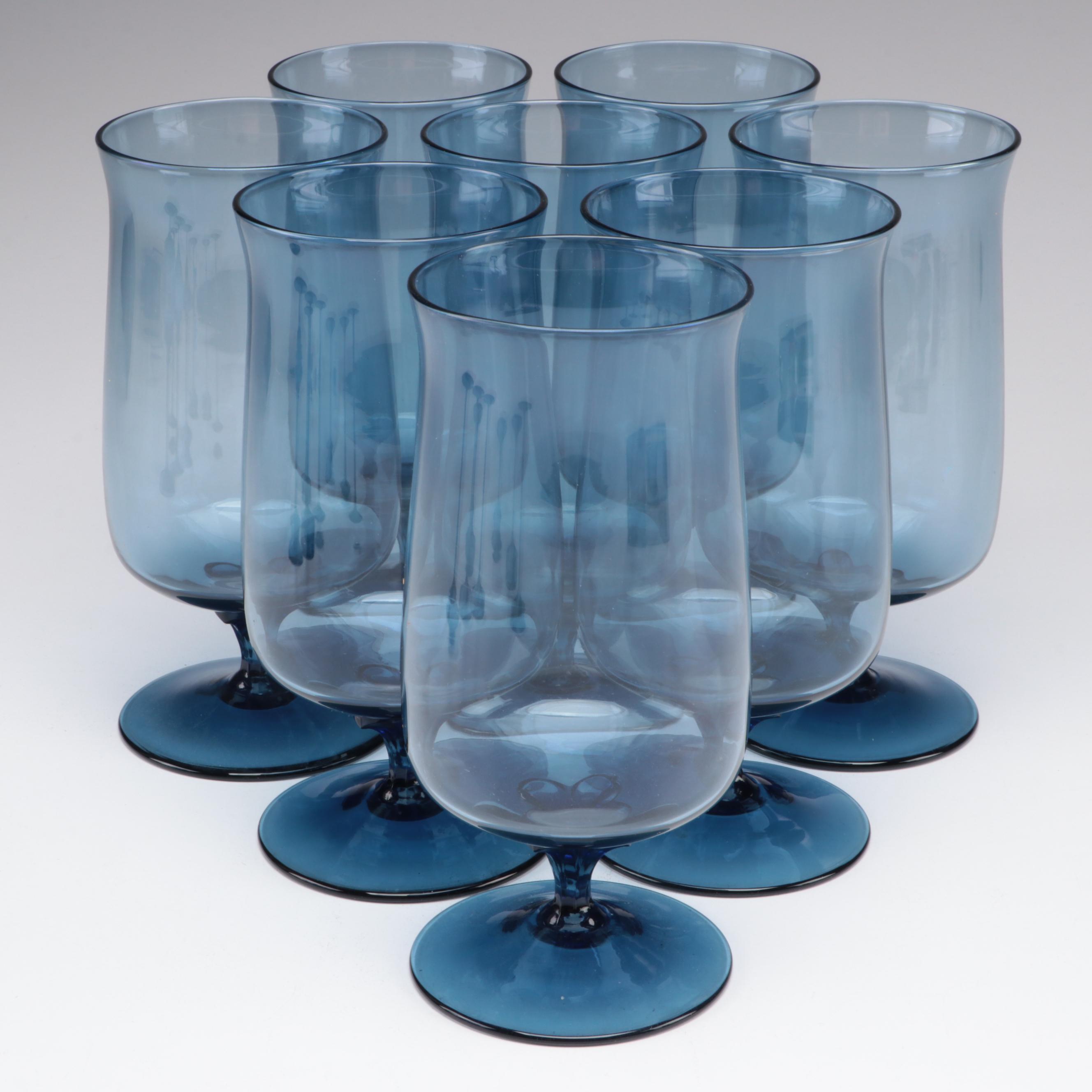 Lenox "Blue Mist" Crystal Iced Tea Glasses and More Stemware, 1974-1985