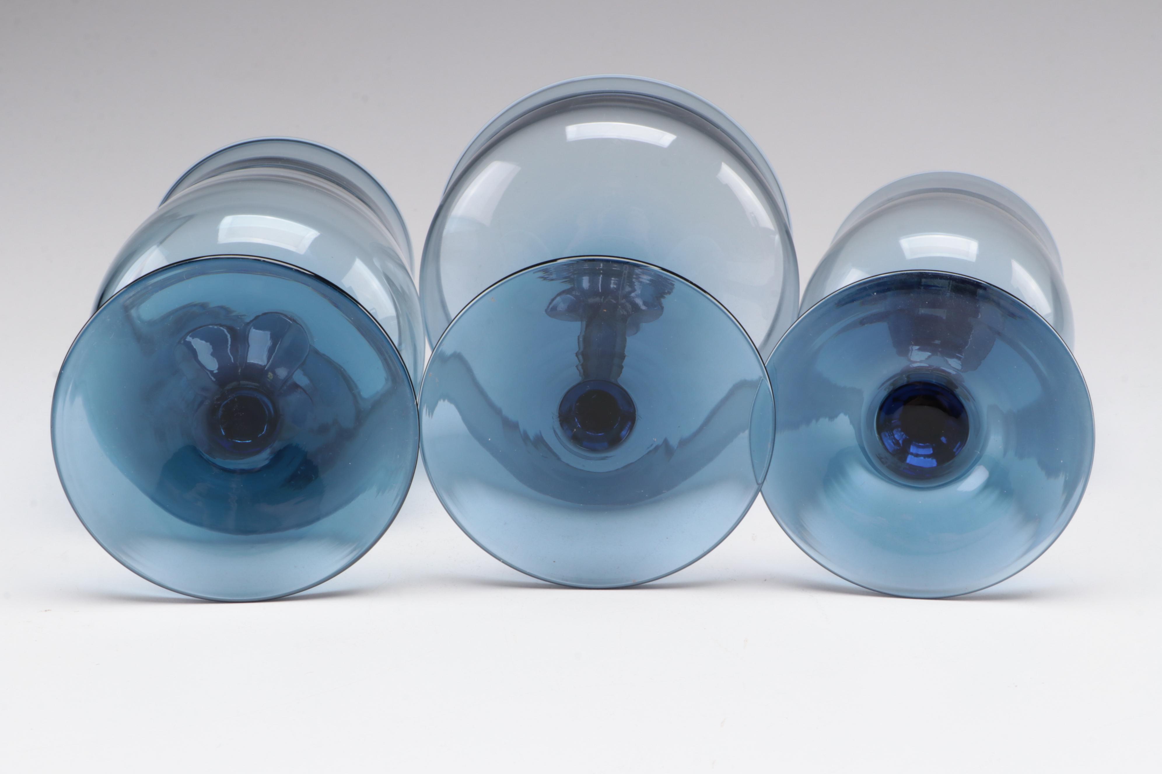 Lenox "Blue Mist" Crystal Iced Tea Glasses and More Stemware, 1974-1985