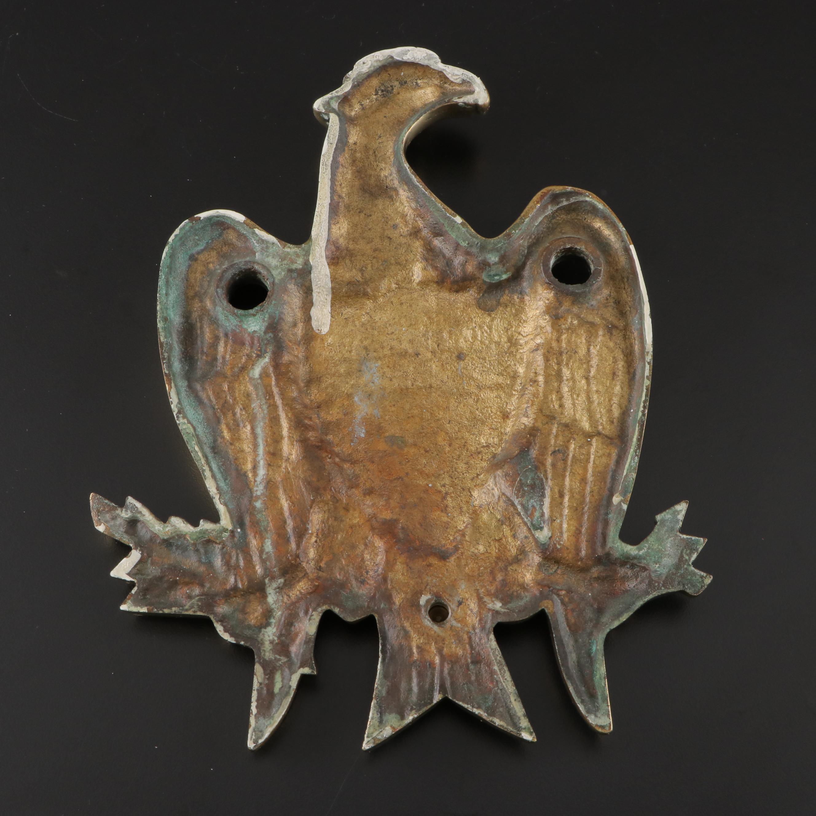 Federal Style Cast Brass Eagle and Shield Door Knocker