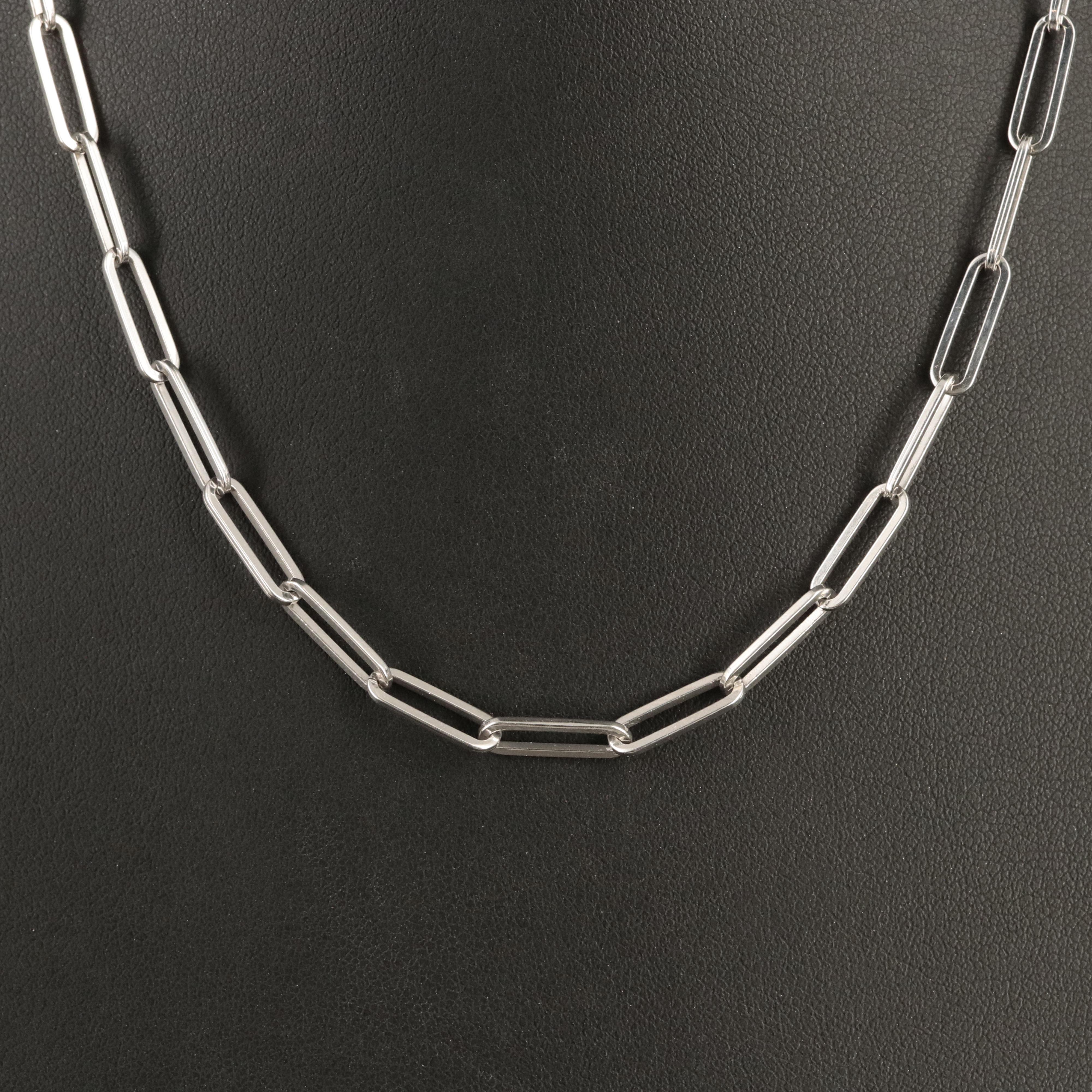 Sterling Paper Clip Chain Necklace
