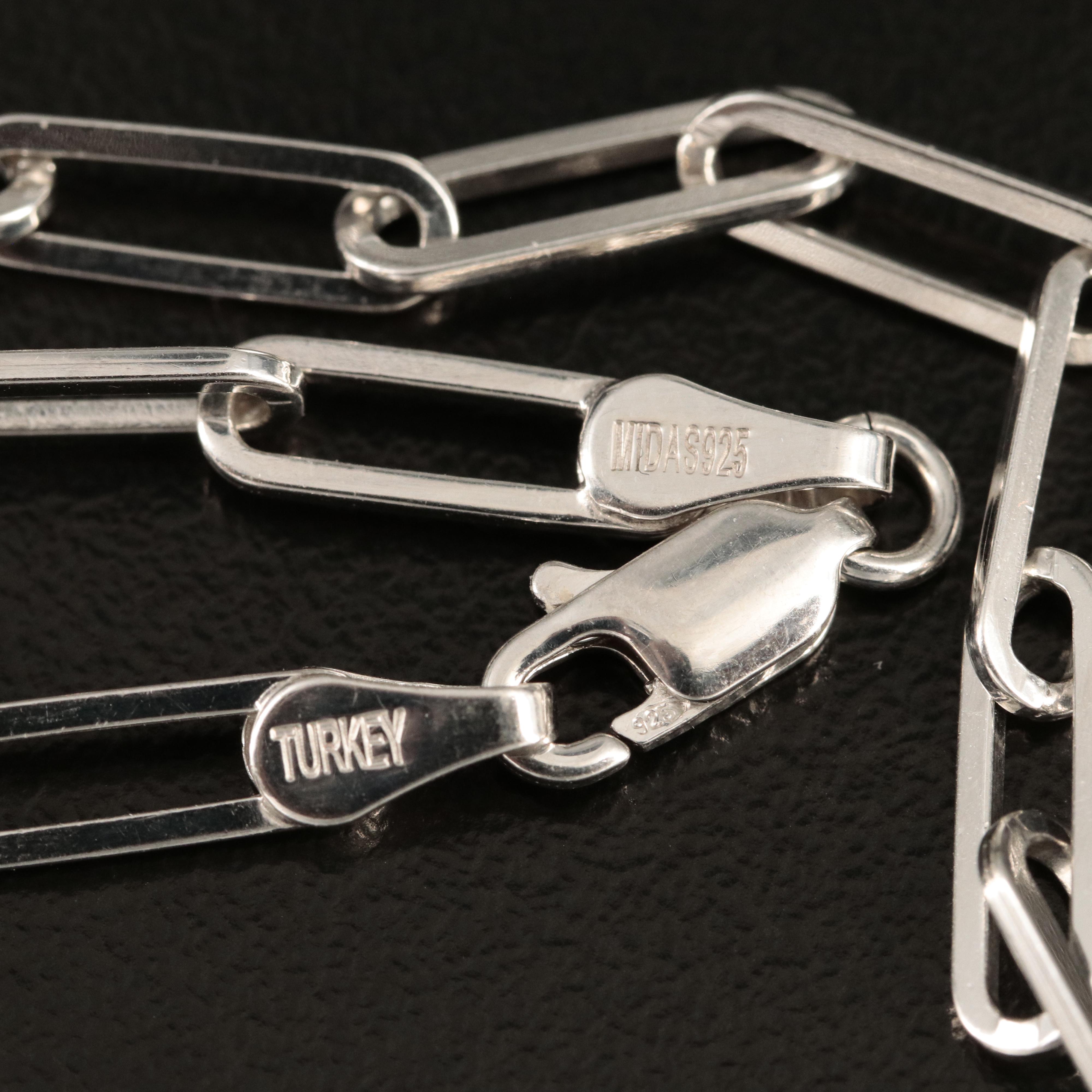 Sterling Paper Clip Chain Necklace