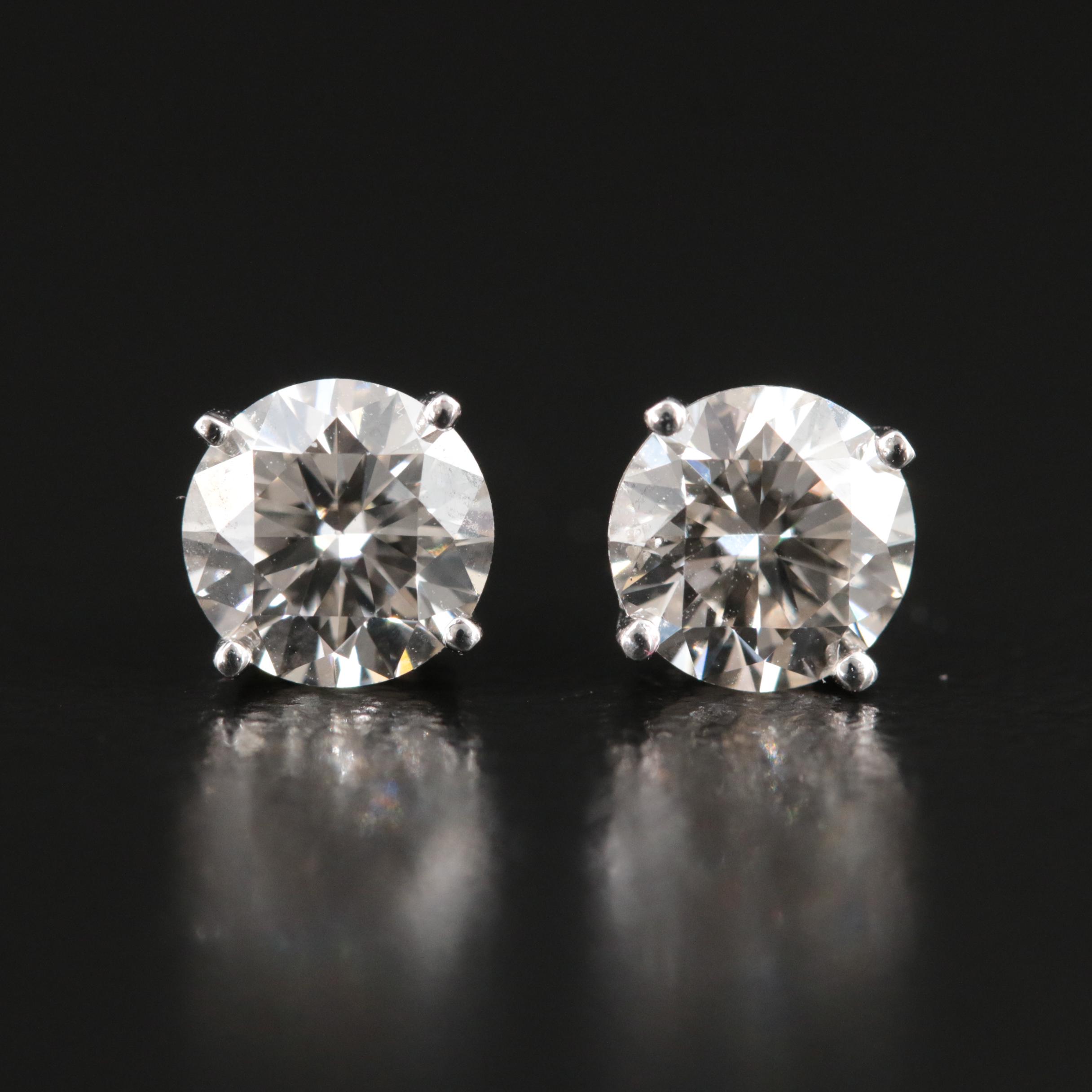 Platinum 1.31 CTW Lab Grown Diamond Stud Earrings